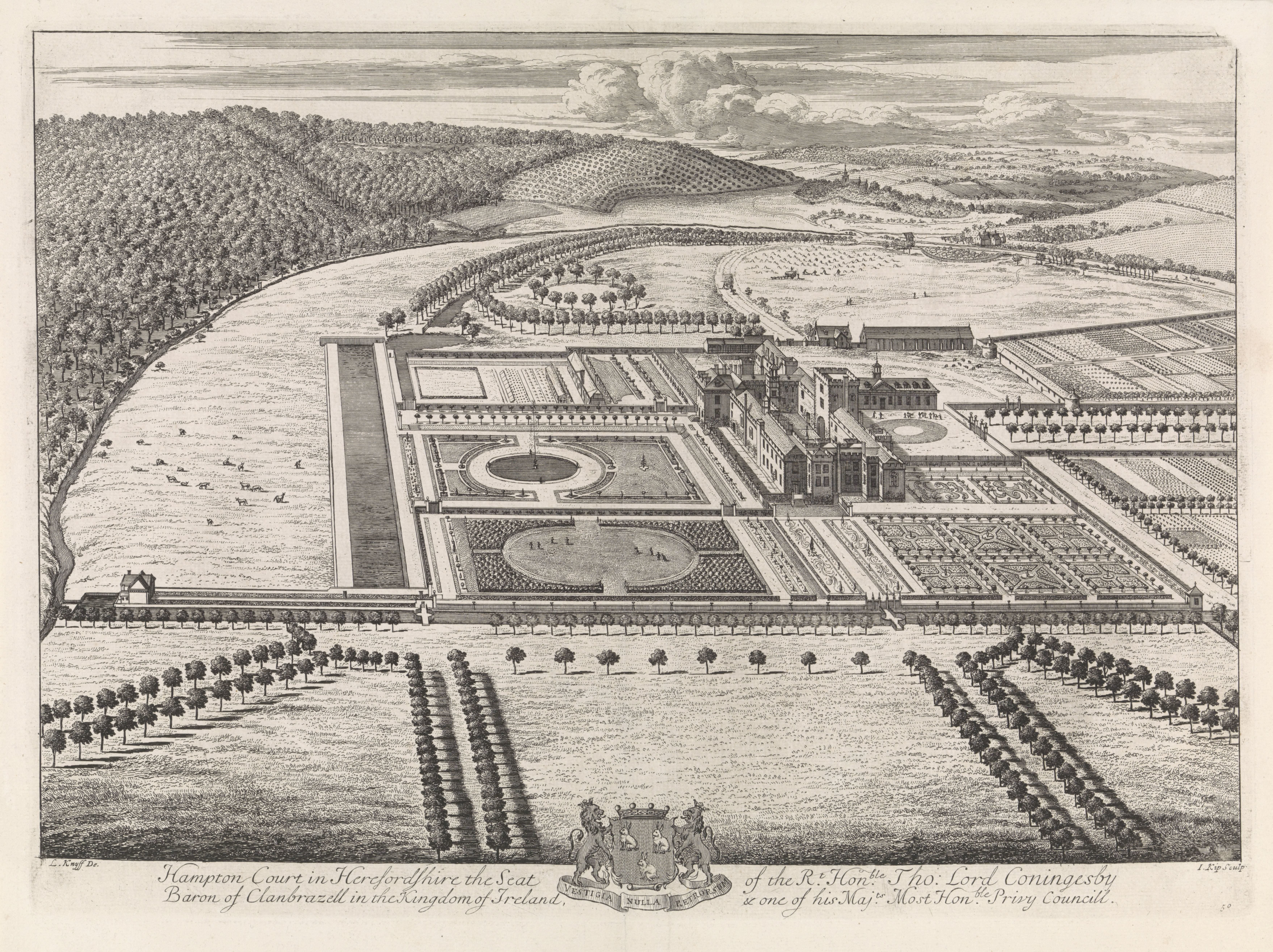 Gezicht op Hampton Court