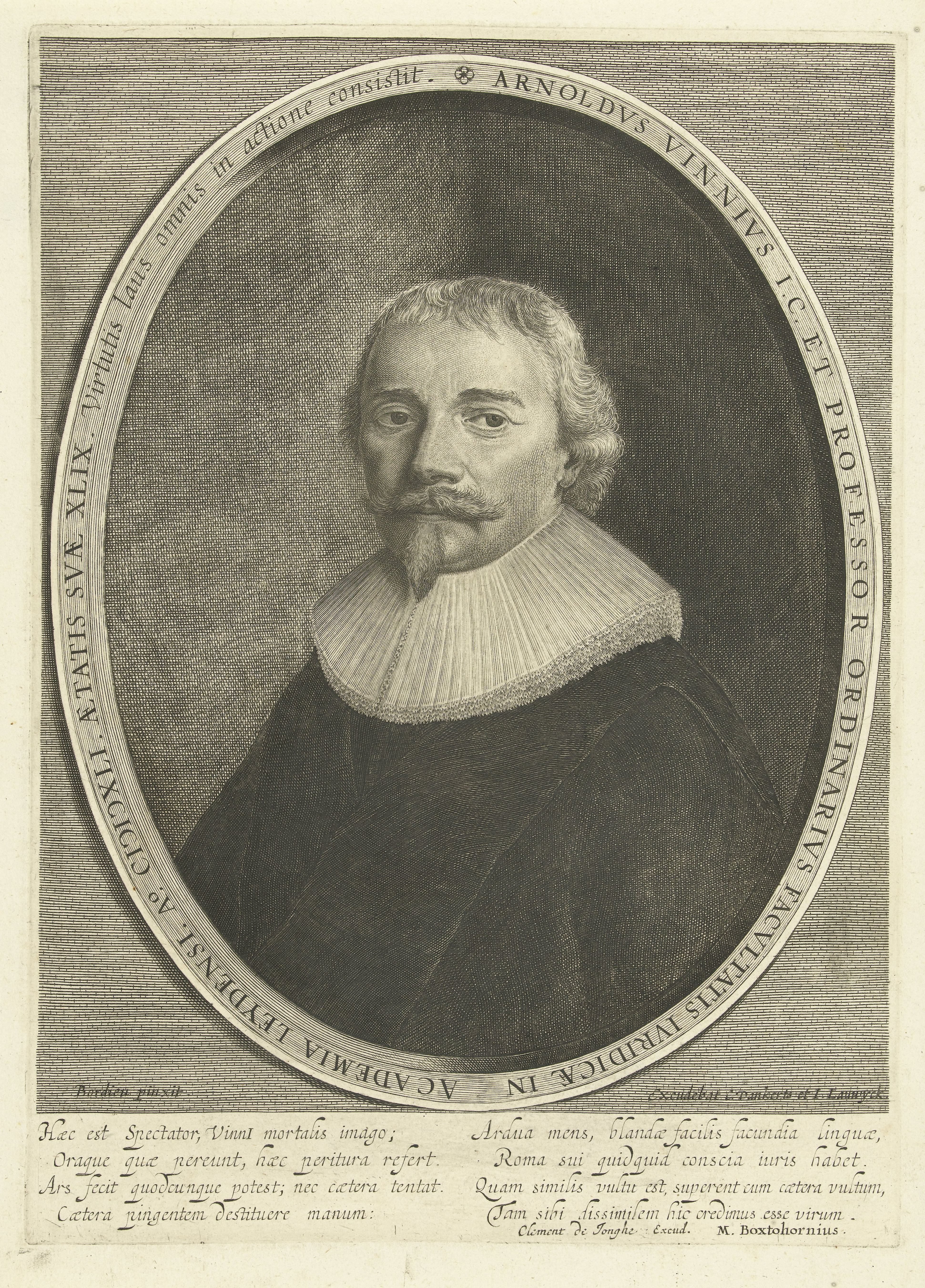Portret van Arnoldus Vinnius op 49-jarige leeftijd