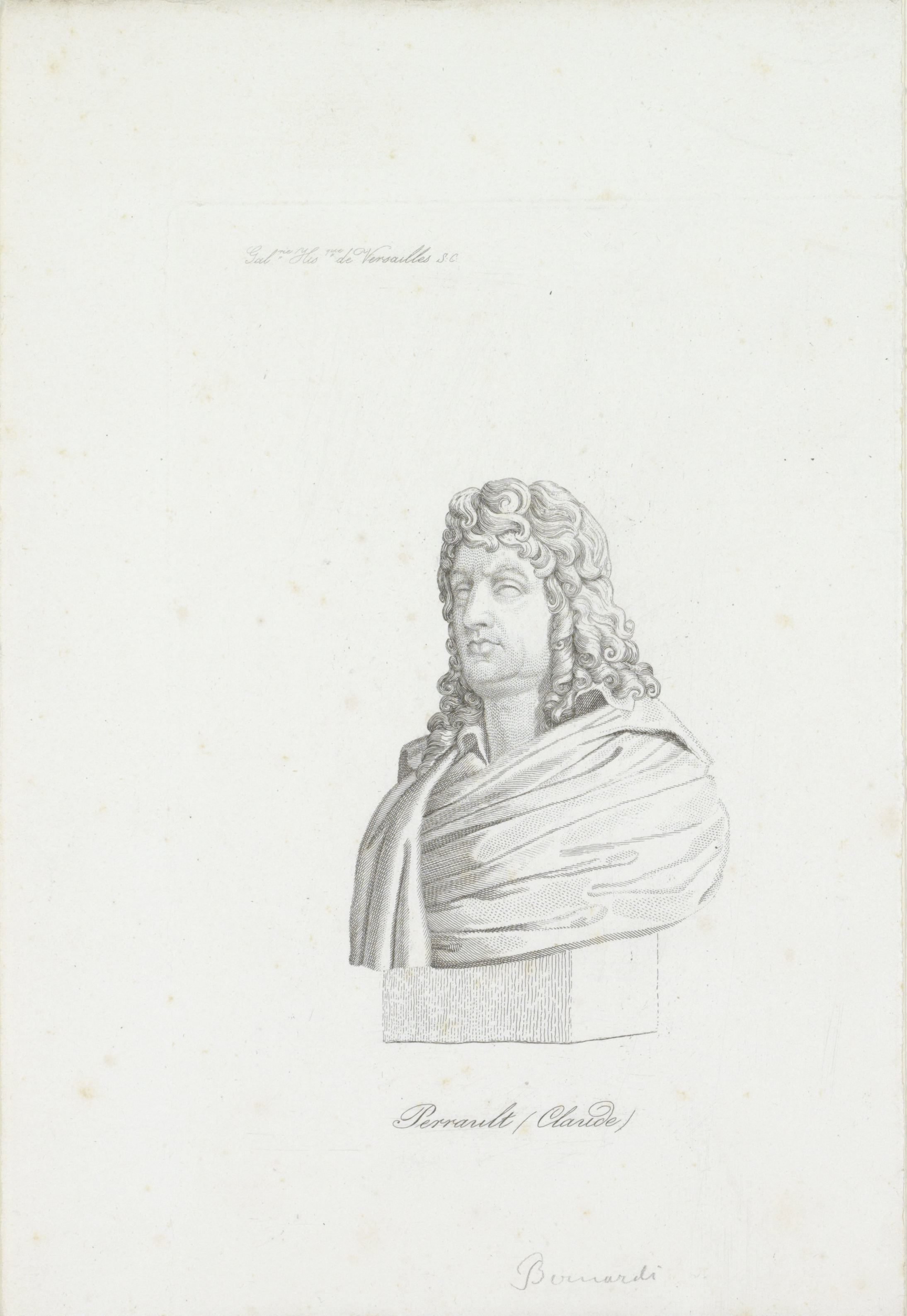 Portretbuste van prentmaker Claude Perrault