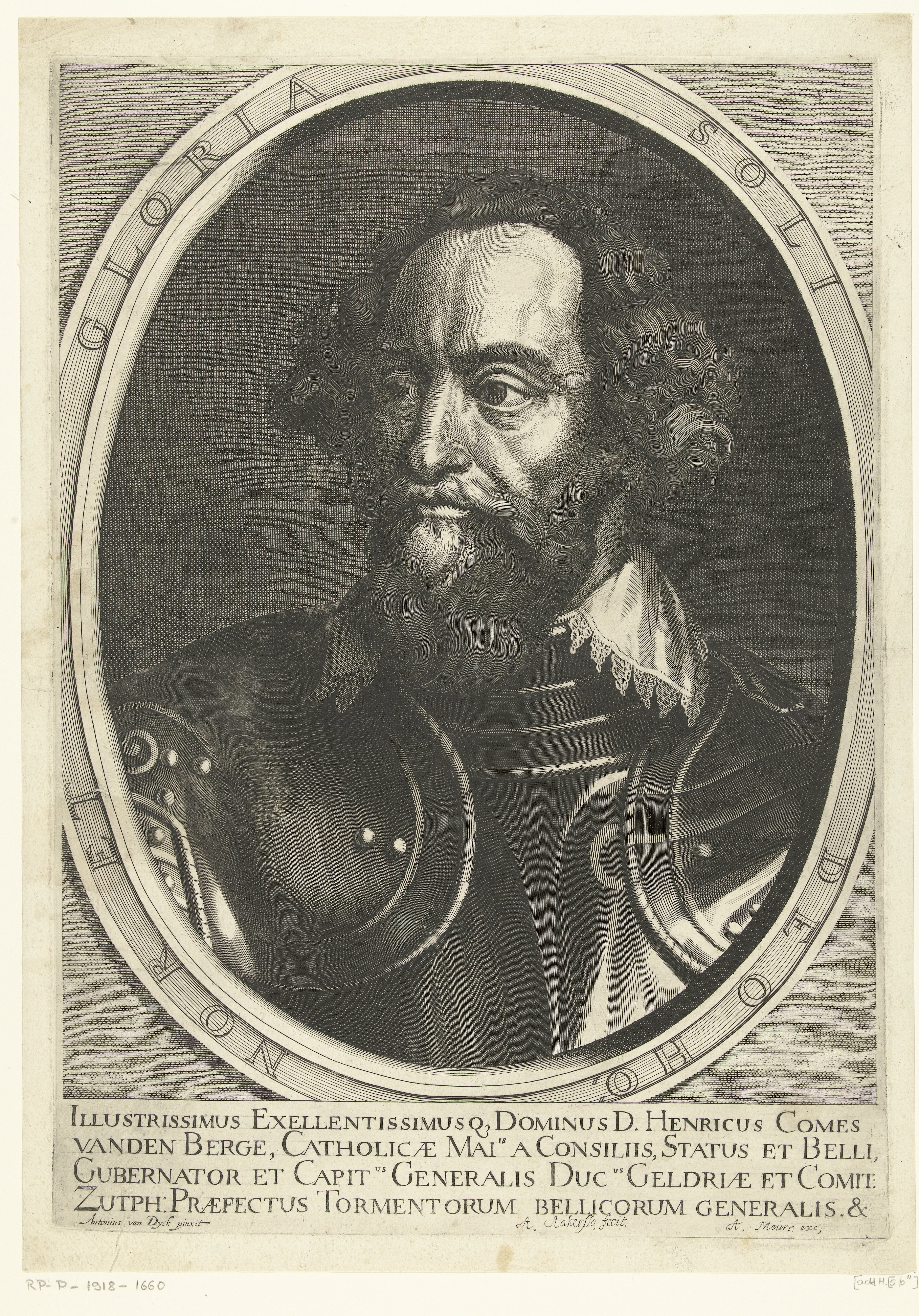 Portret van Hendrik graaf van den Bergh
