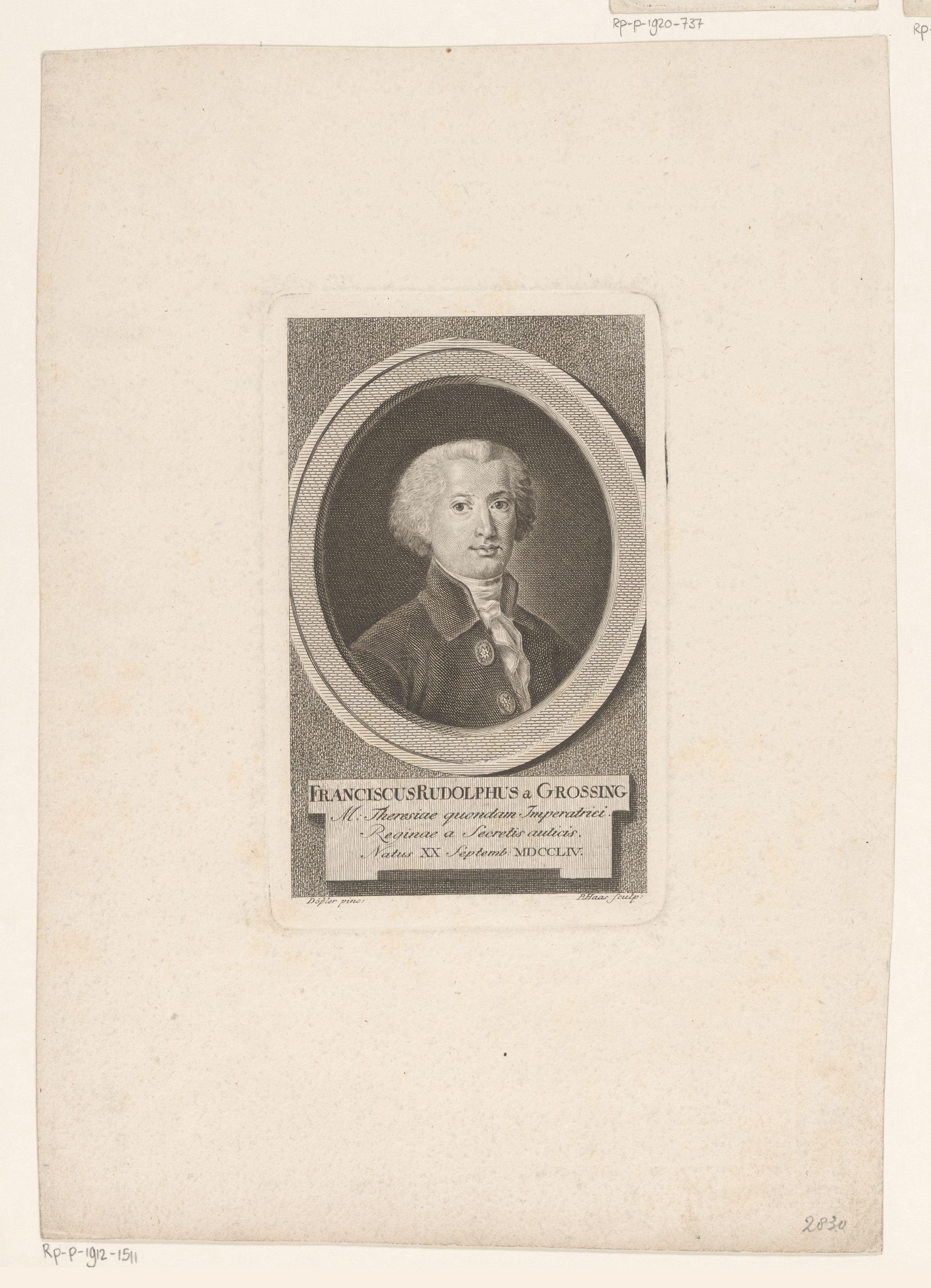 Portret van Franz Rudolph von Grossing