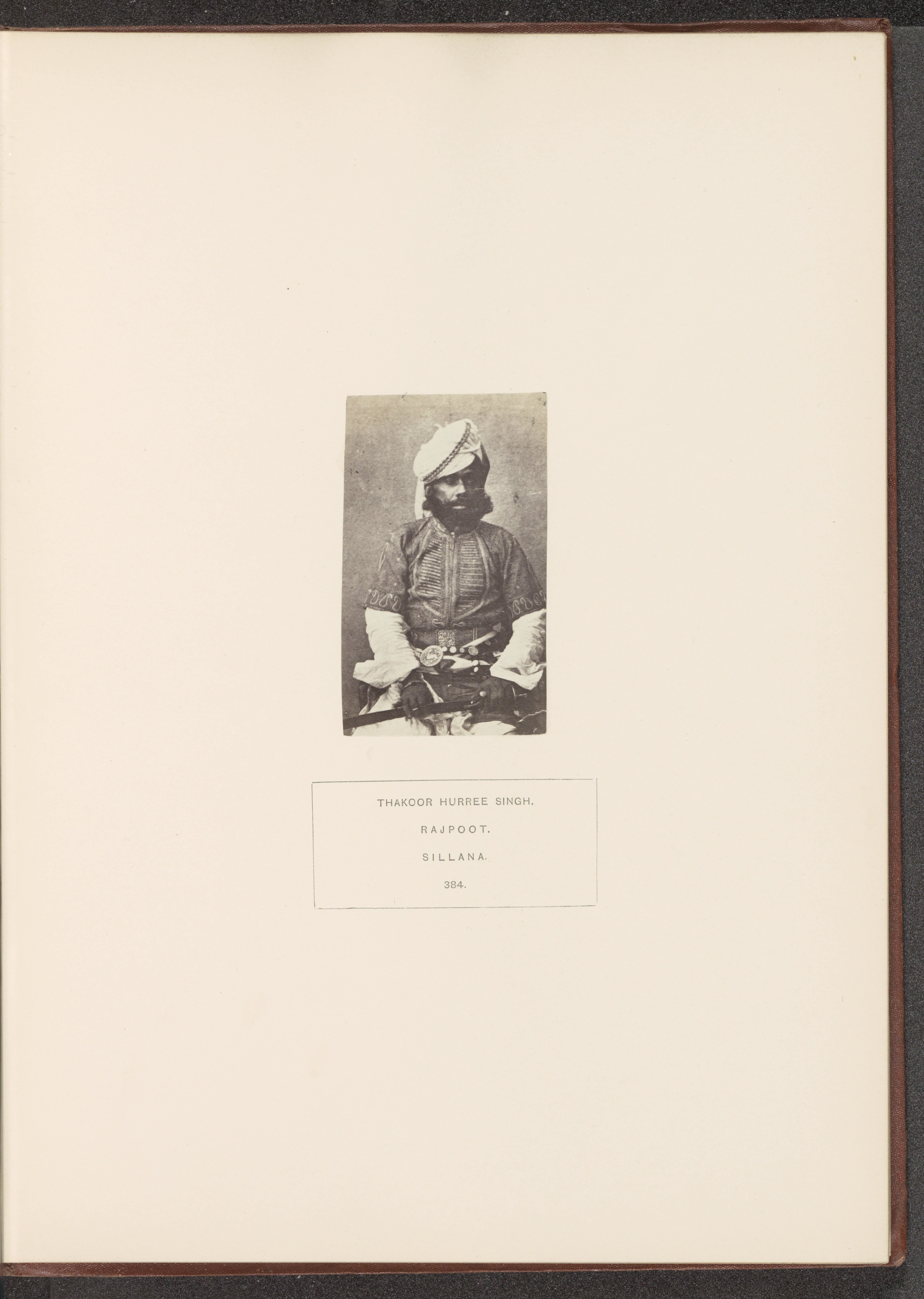 Portrait of Thakoor Hurree Singh, officer or baron from Sailana, Madhya Pradesh, India