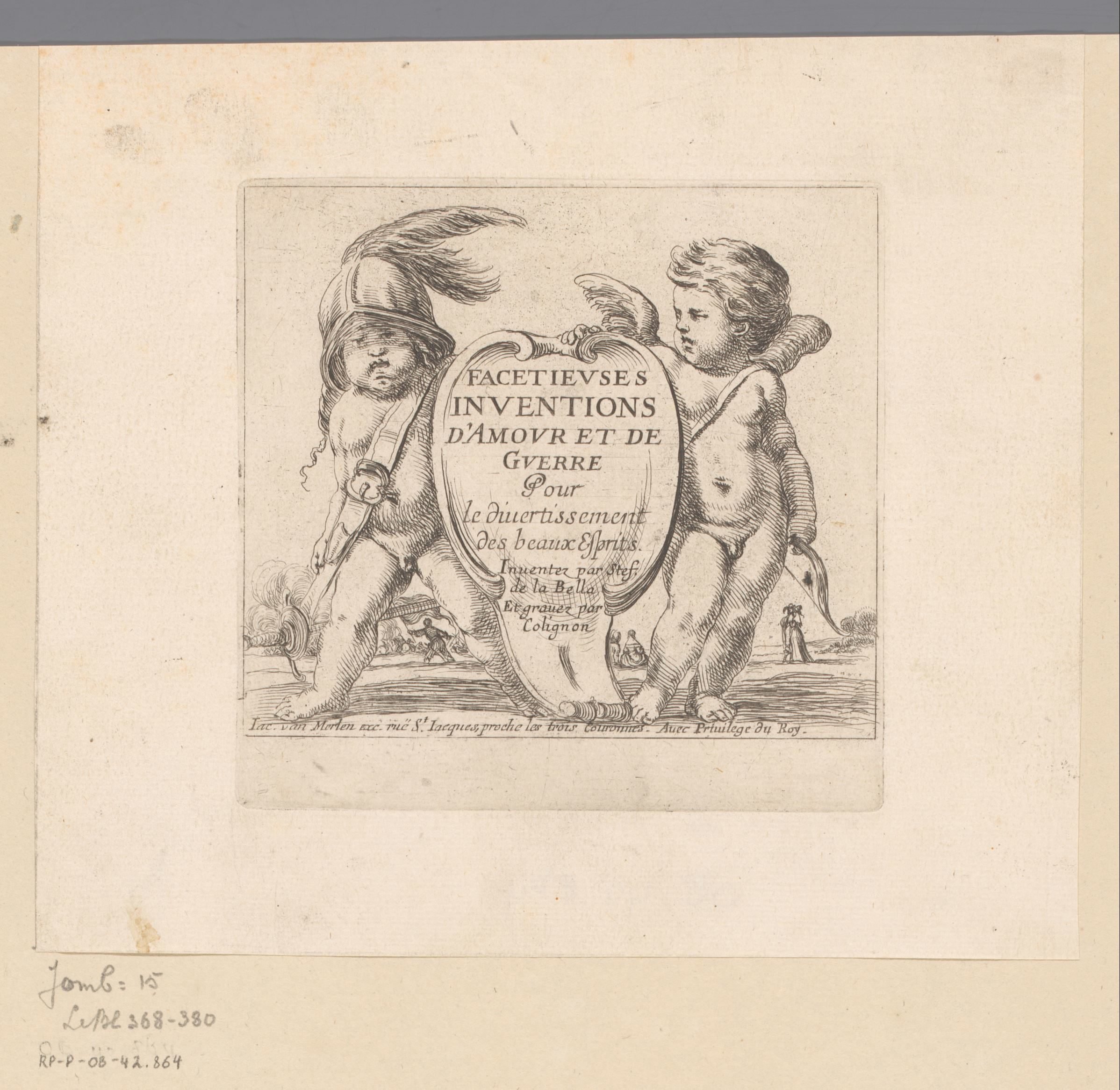 Titelprent met twee putti