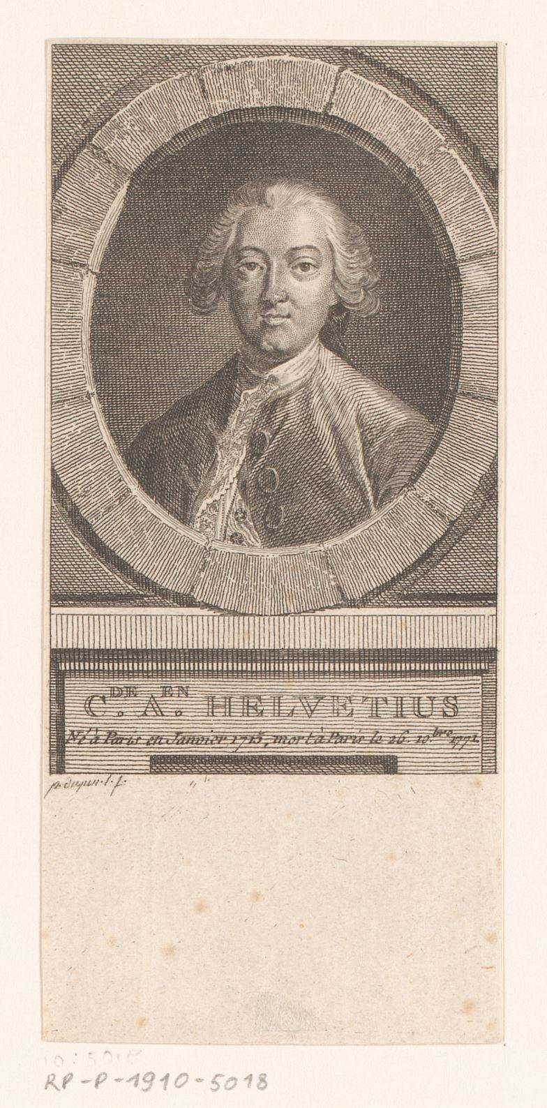 Portret van Claude Adrien Helvétius