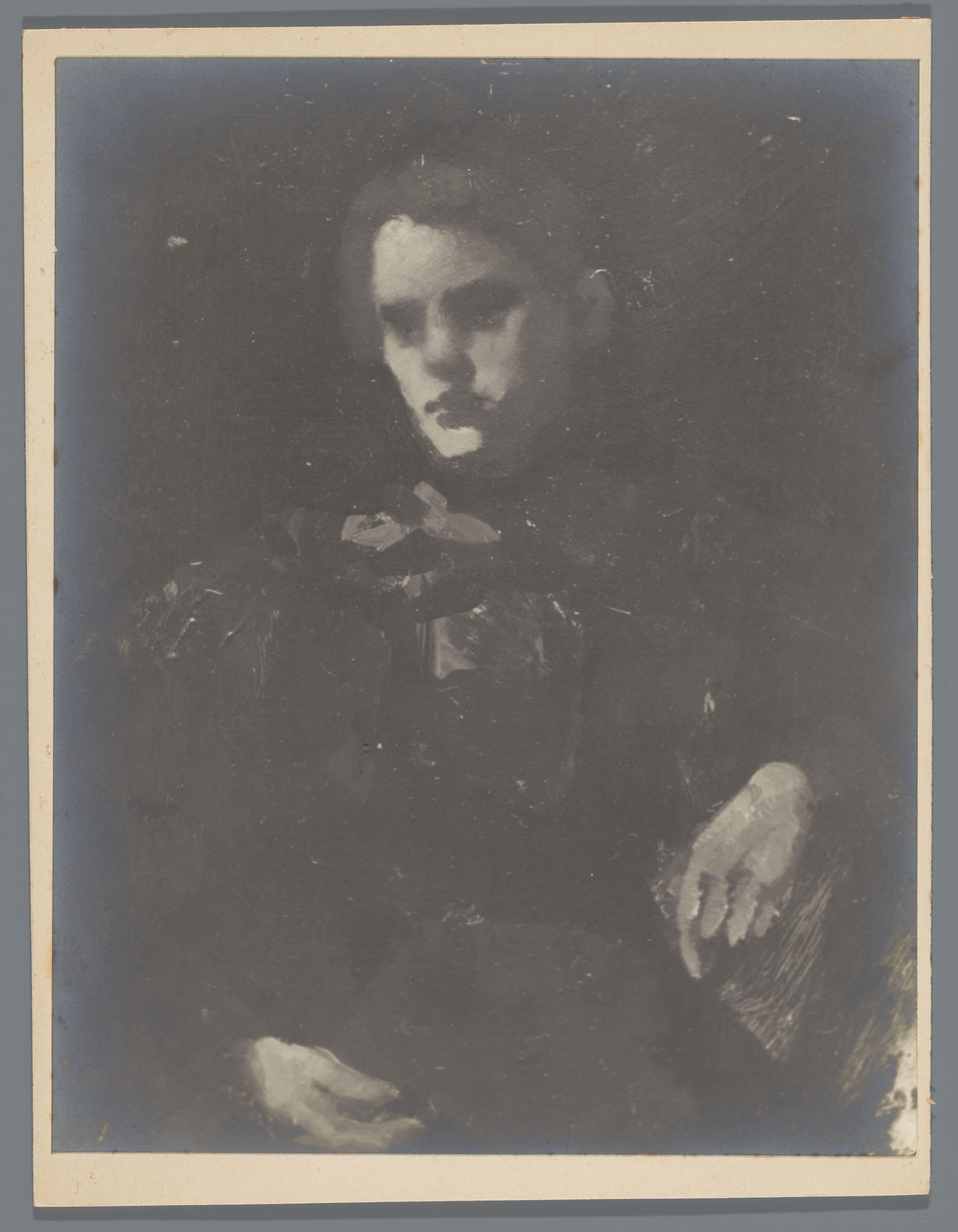 Fotoreproductie van het schilderij Portret van een vrouw naar George Hendrik Breitner