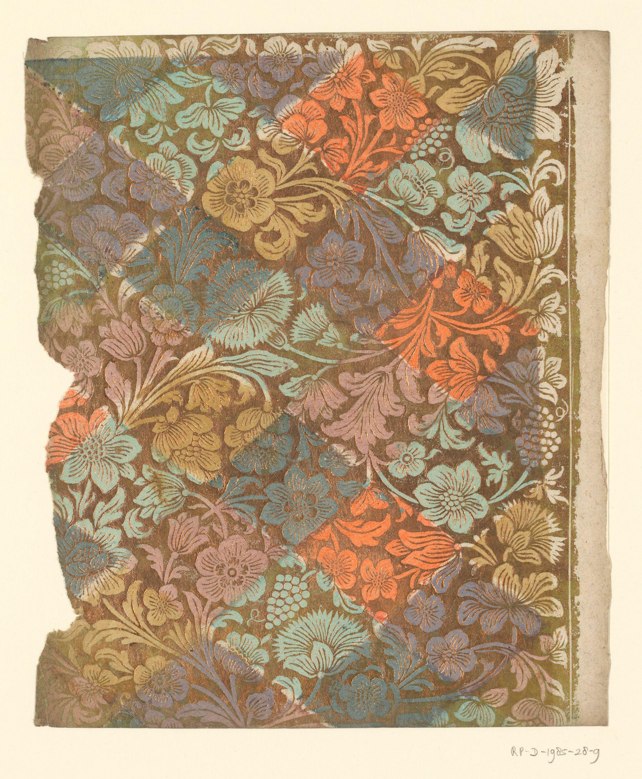 Blad met bloemen met vruchten