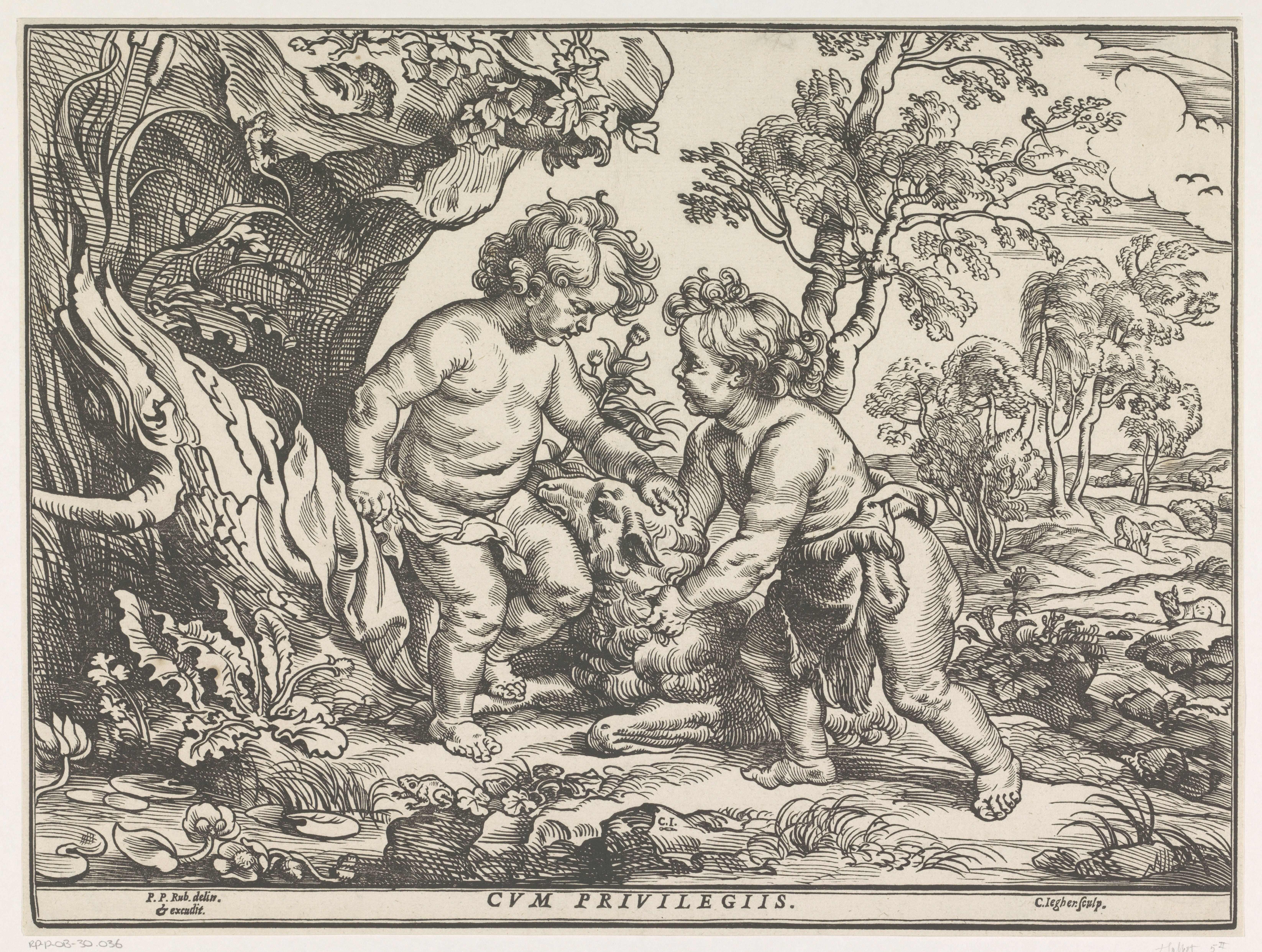 Christuskind en Johannes de Doper spelend met het lam