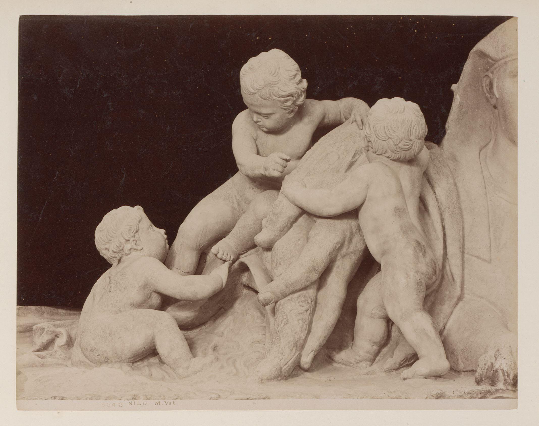 Detail van sculptuur De Nijl, Vaticaan