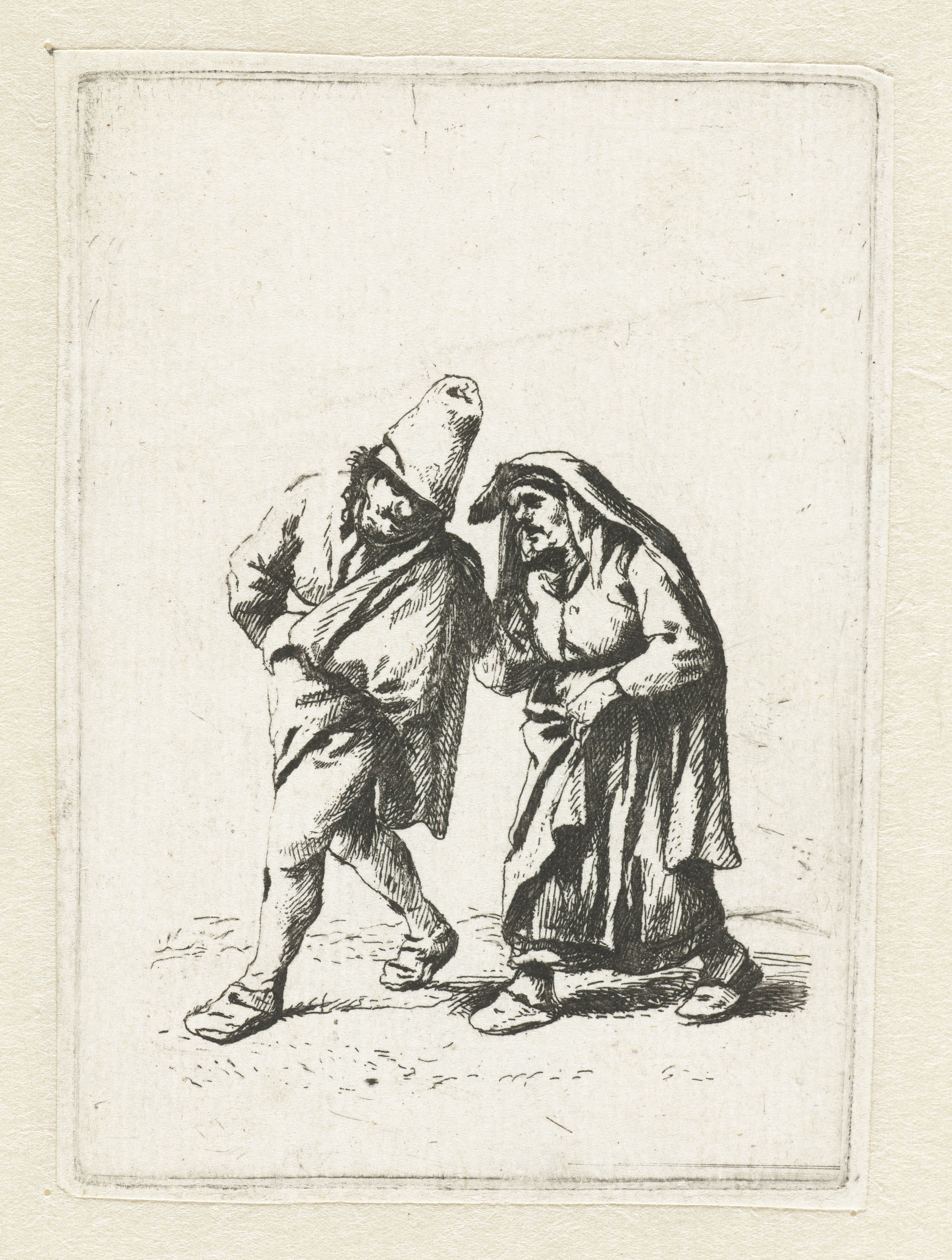 Wandelend boerenpaar