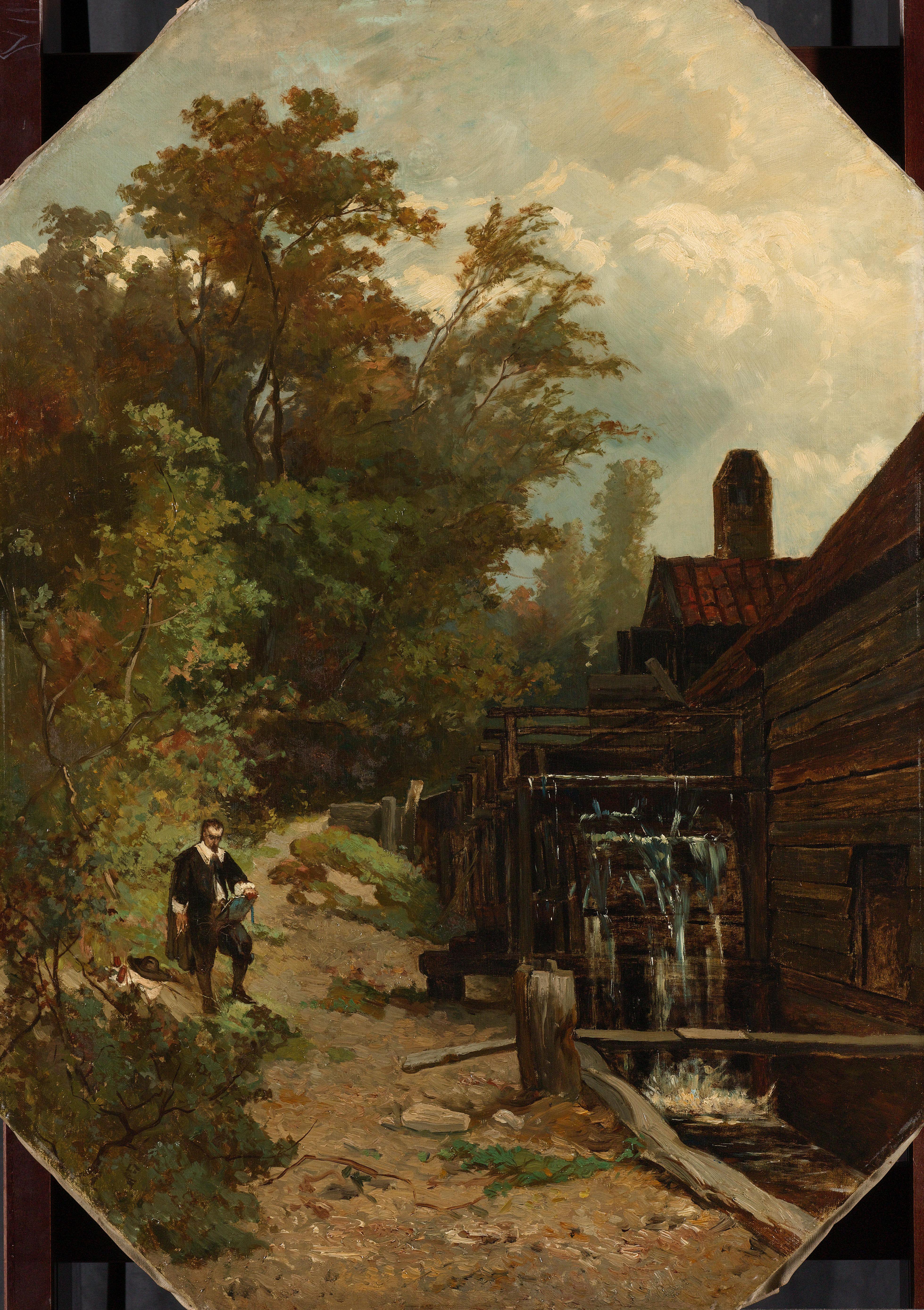 Jacob van Ruisdael Sketching a Watermill