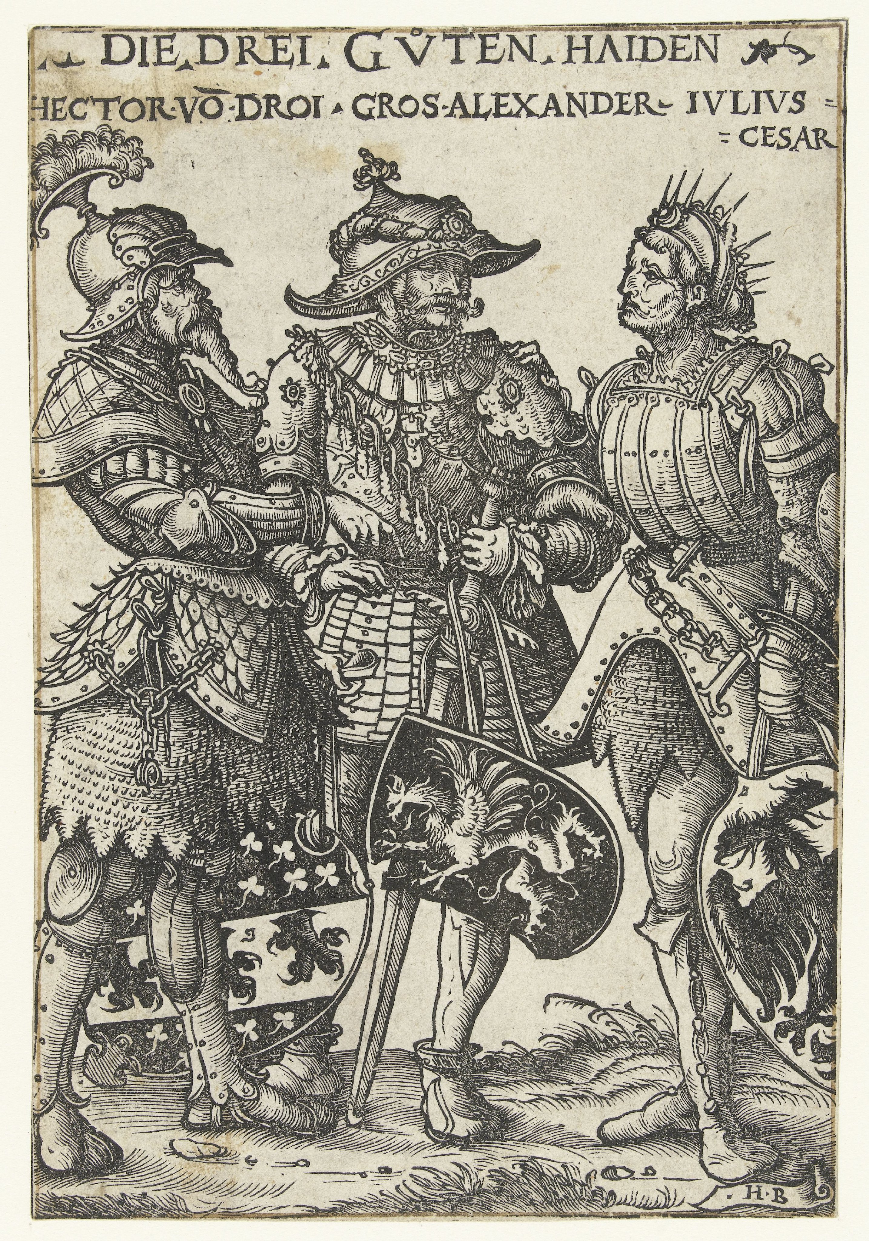 Hector van Troje, Alexander de Grote en Julius Caesar als drie helden uit de Oudheid