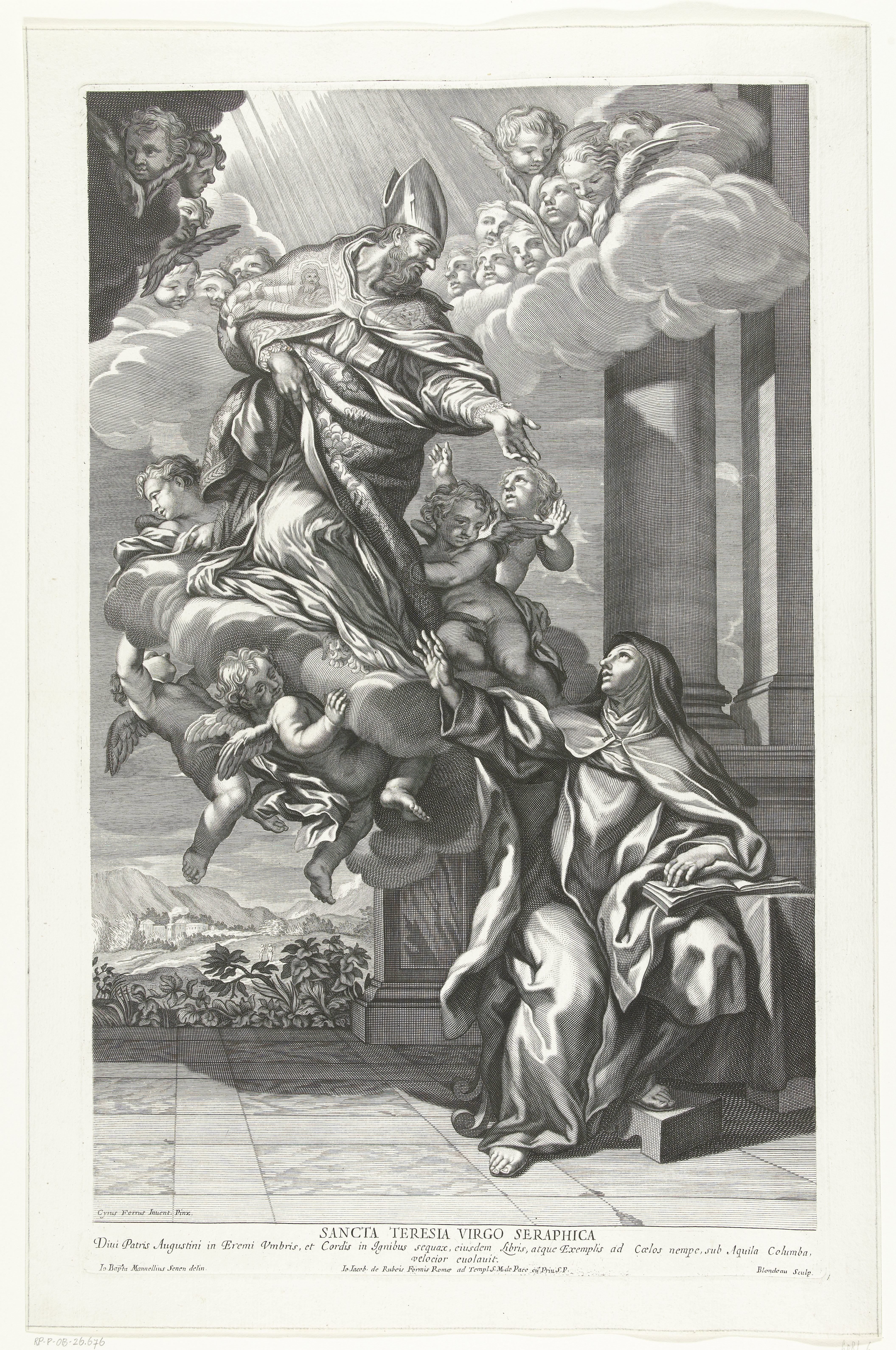 Kerkvader Augustinus van Hippo verschijnt voor de heilige Maria Magdalena van Pazzi