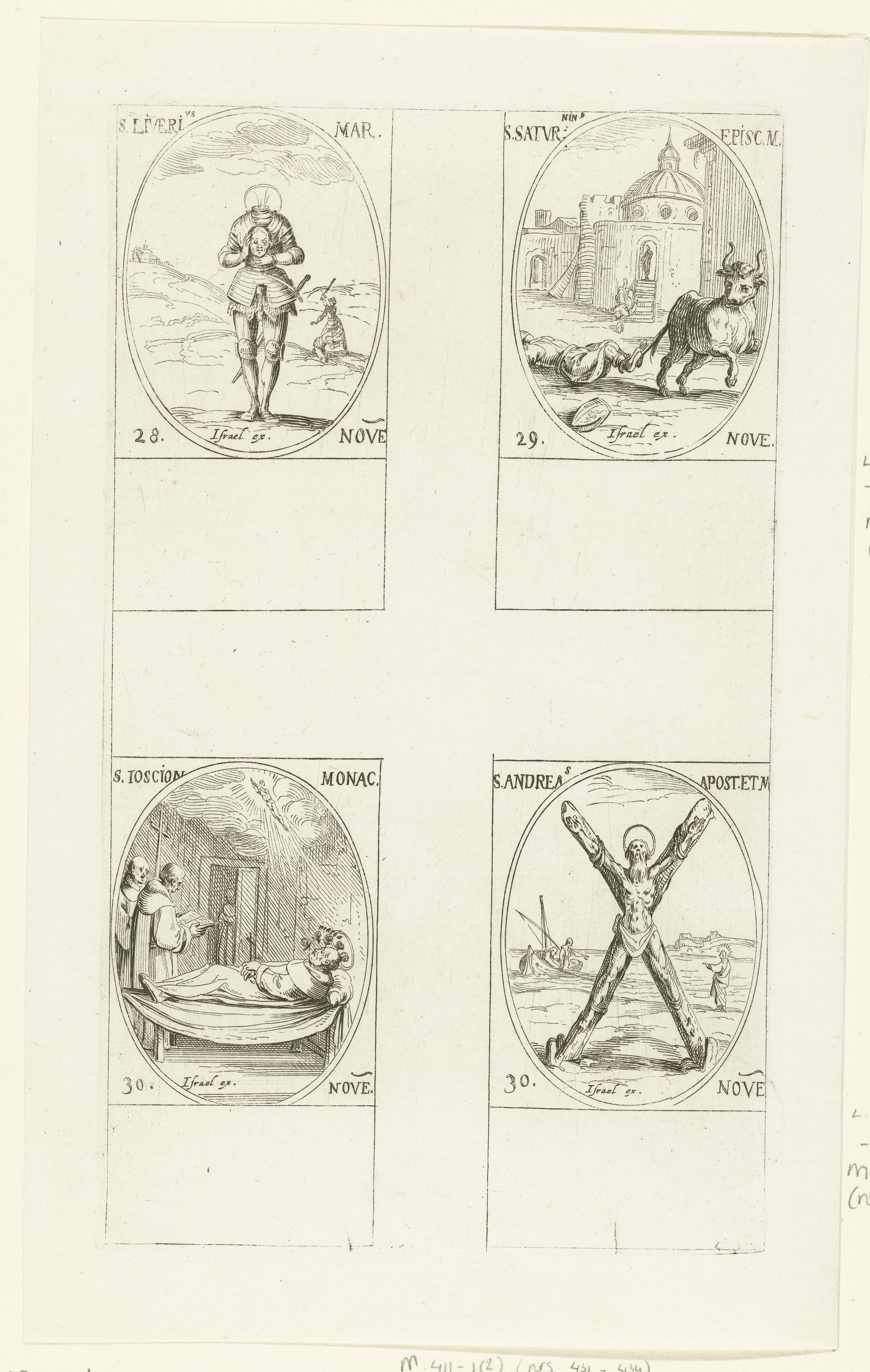 Heilige Livarius van Marsal, Heilige Saturninus van Toulouse, Heilige Joscion, Heilige Andreas (28-30 november)