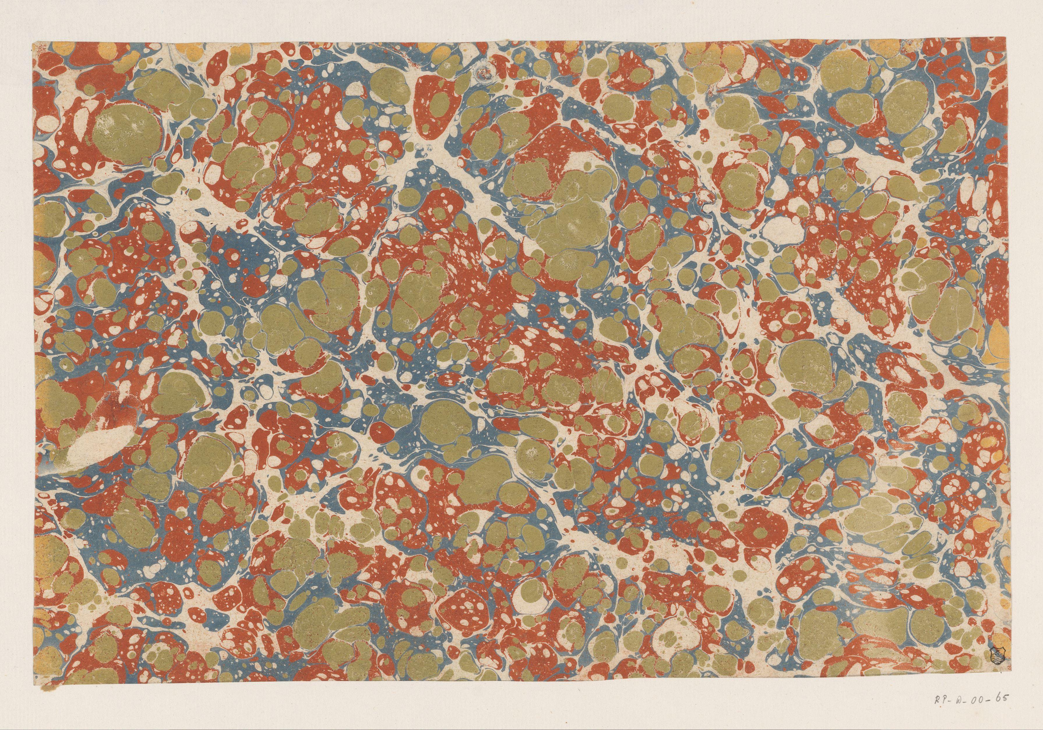 Kiezelmarmer in blauw, rood en groen