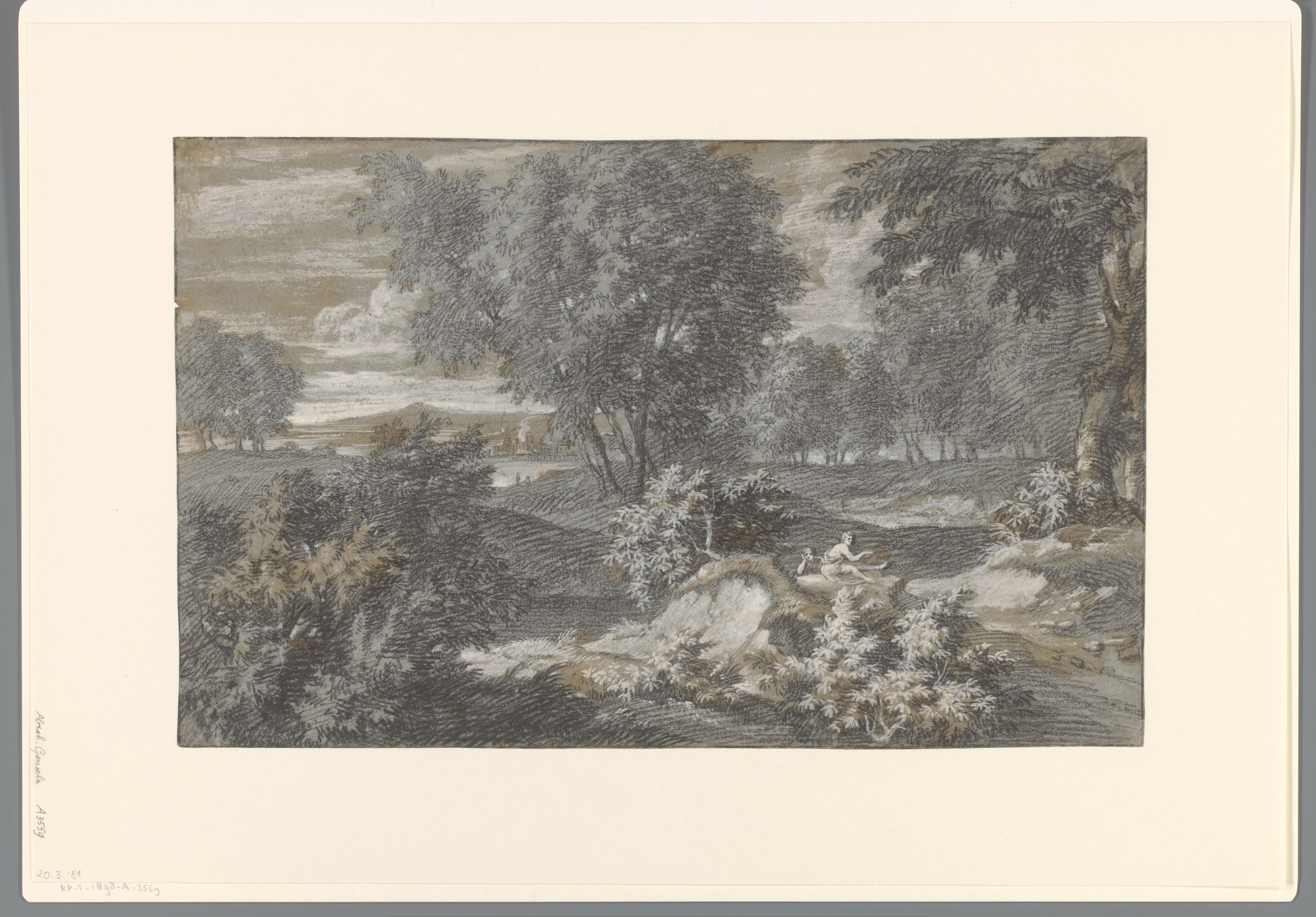 Landschap met twee figuren