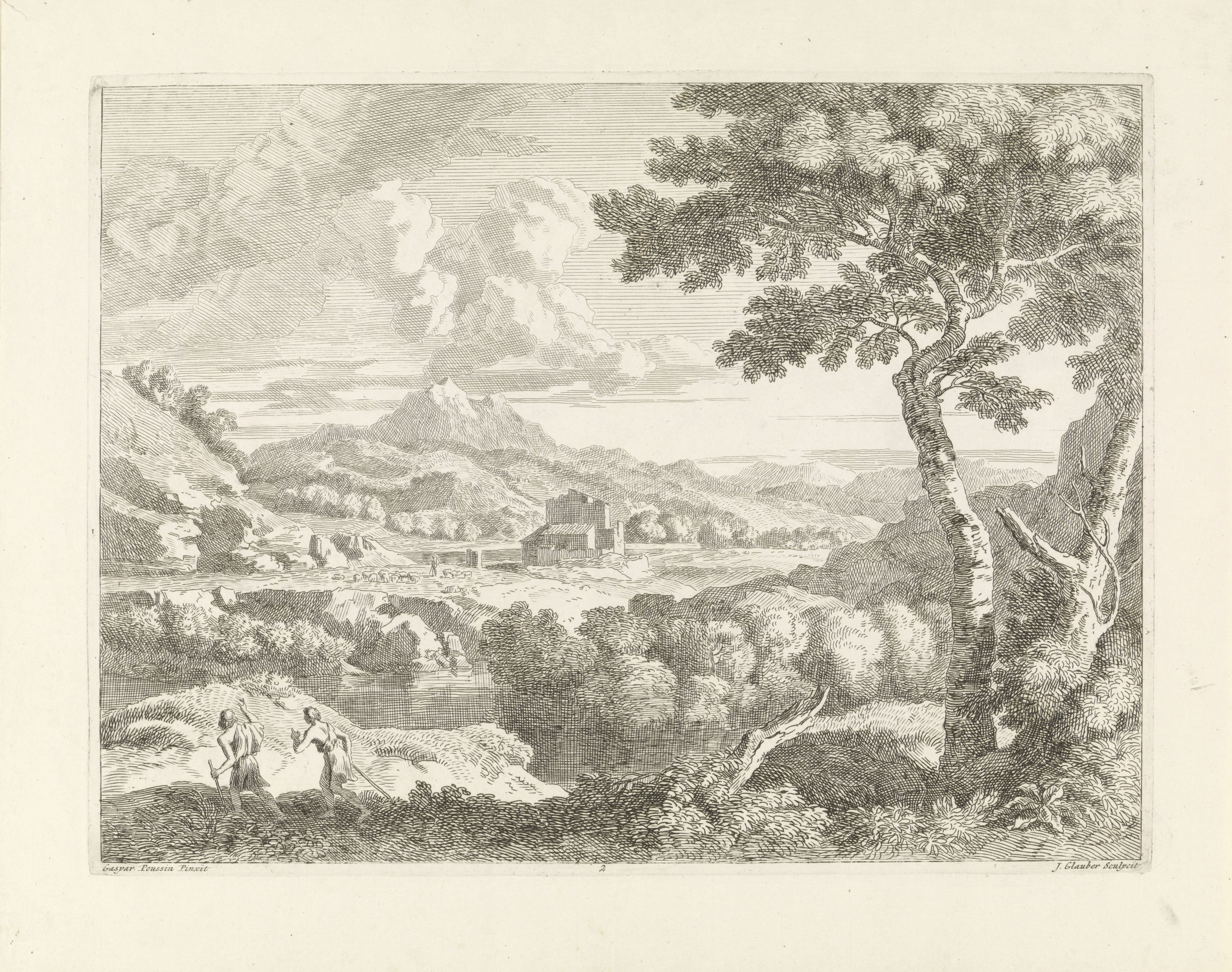 Heuvelachtig landschap met herders