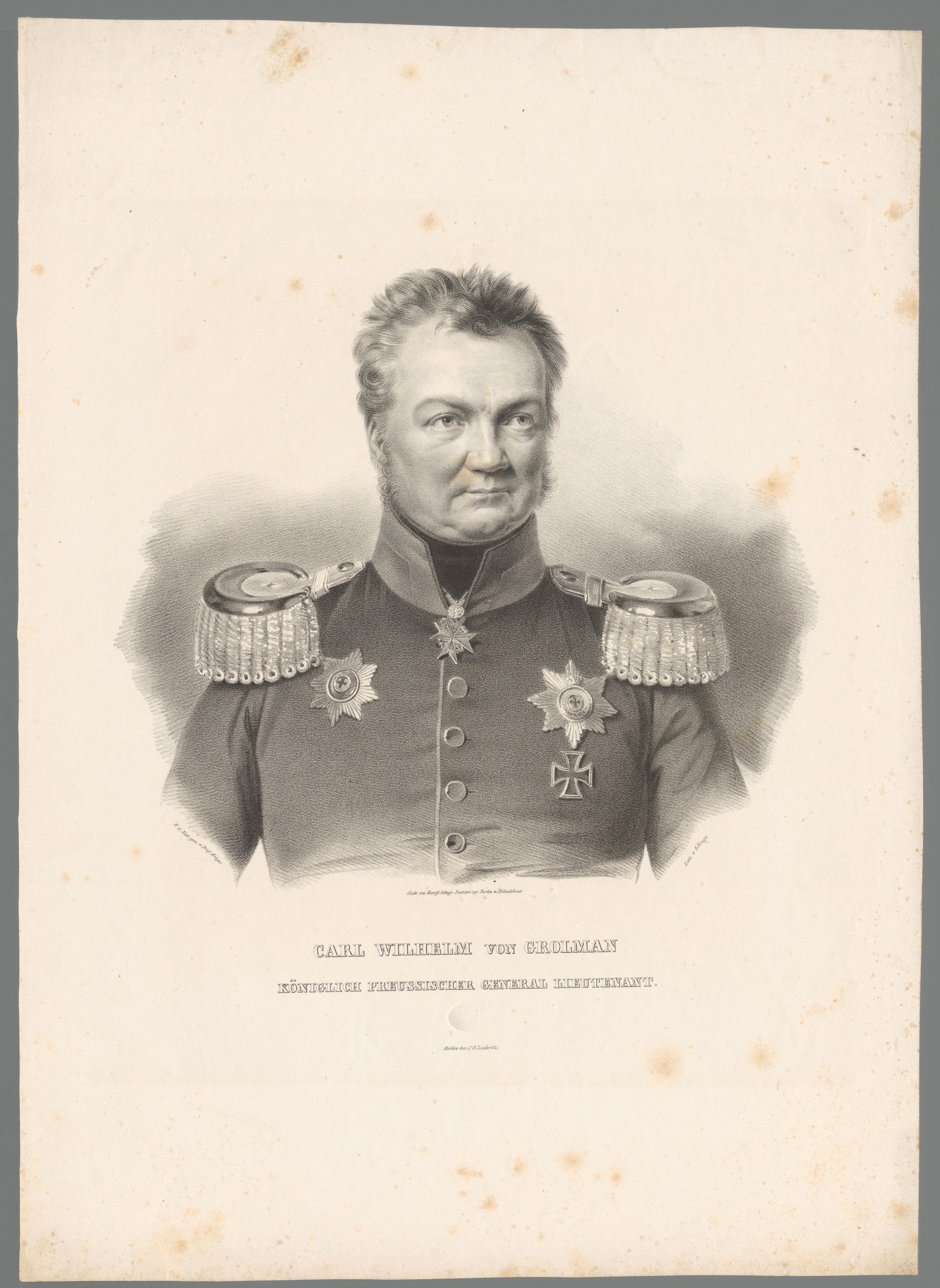 Portret van Karl Wilhelm Georg von Grolman