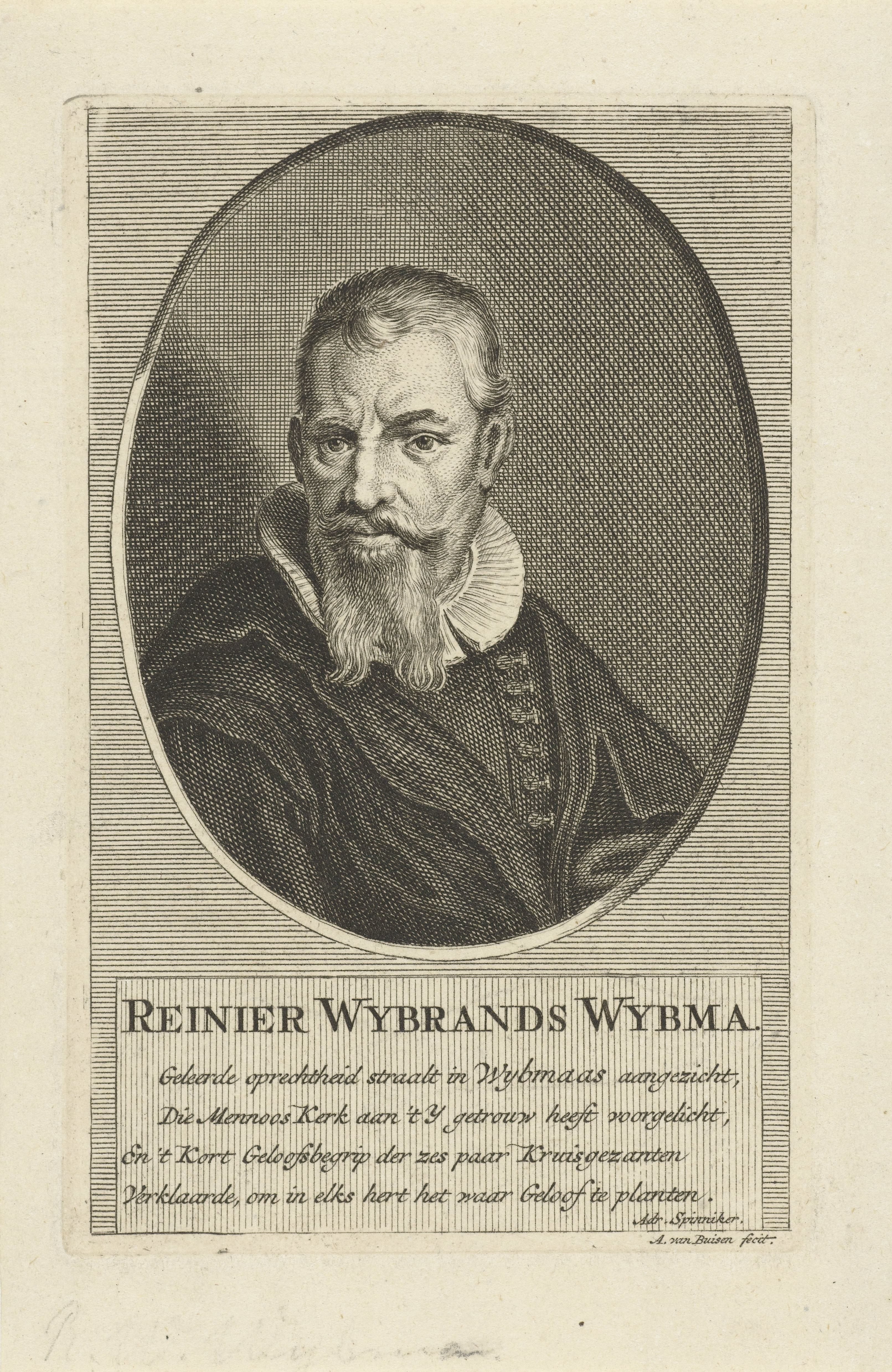 Portret van Reinier Wybrands Wybma