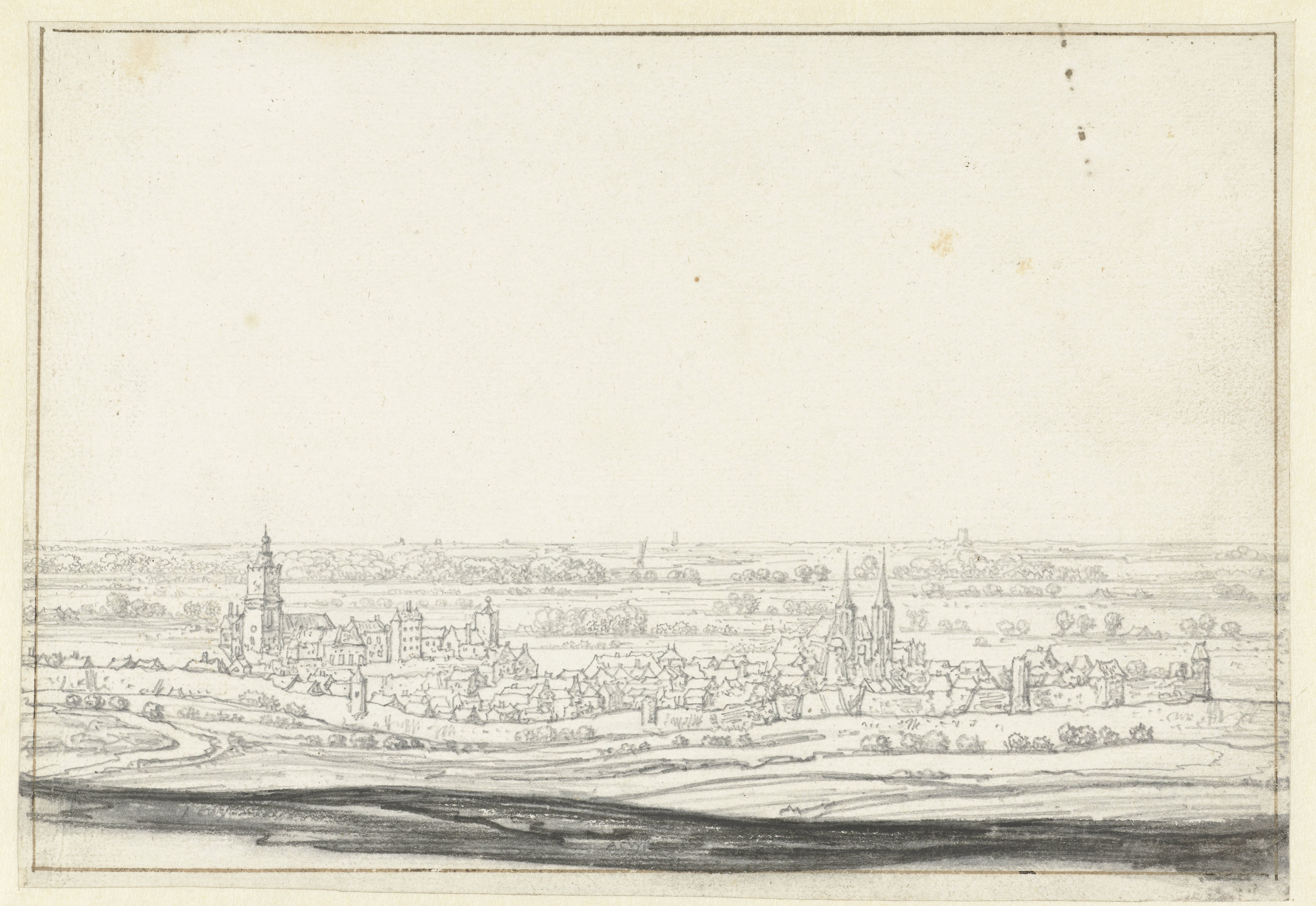 Panoramisch gezicht op Kleef en omgeving
