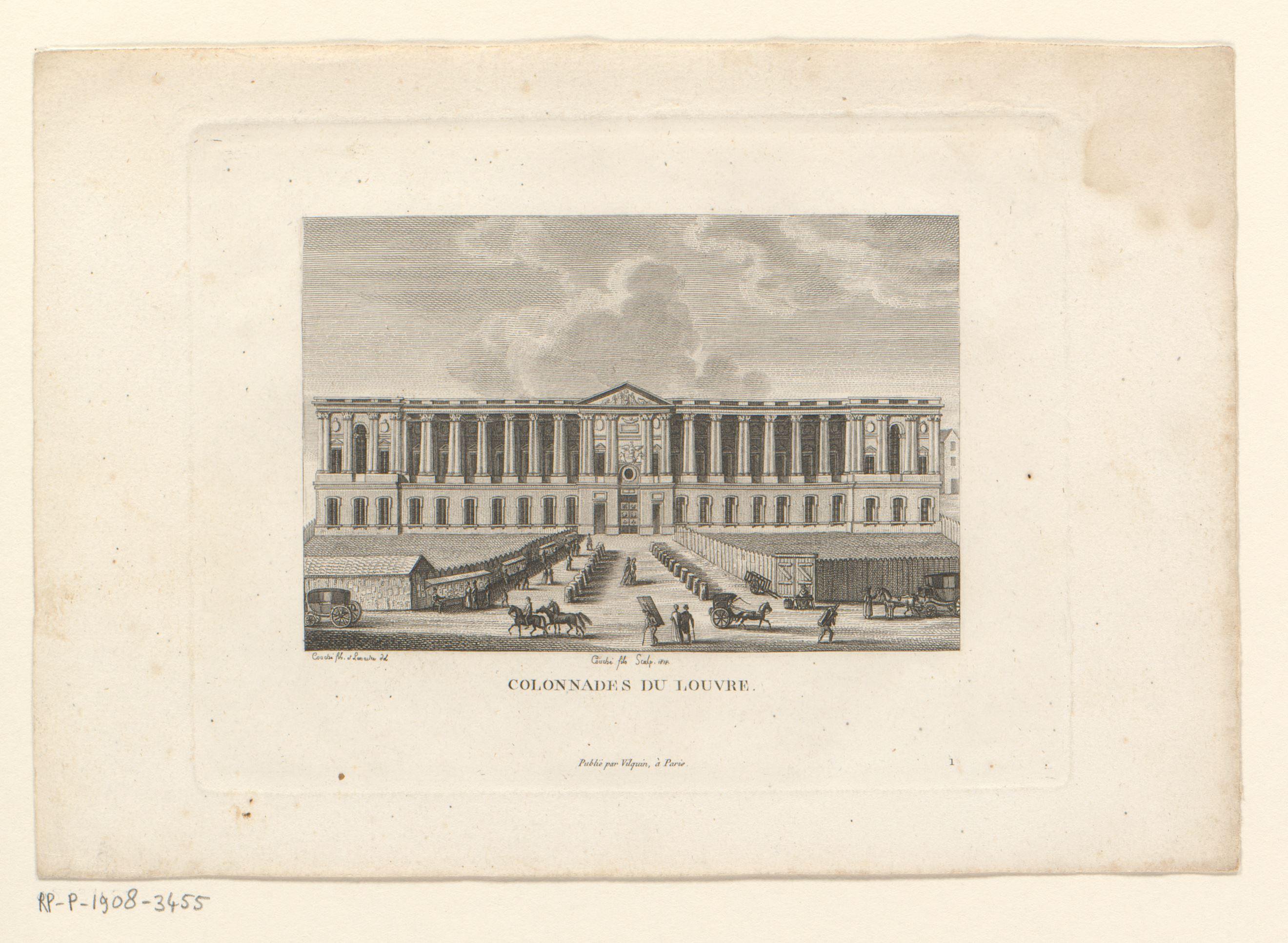 Gezicht op het Palais du Louvre te Parijs