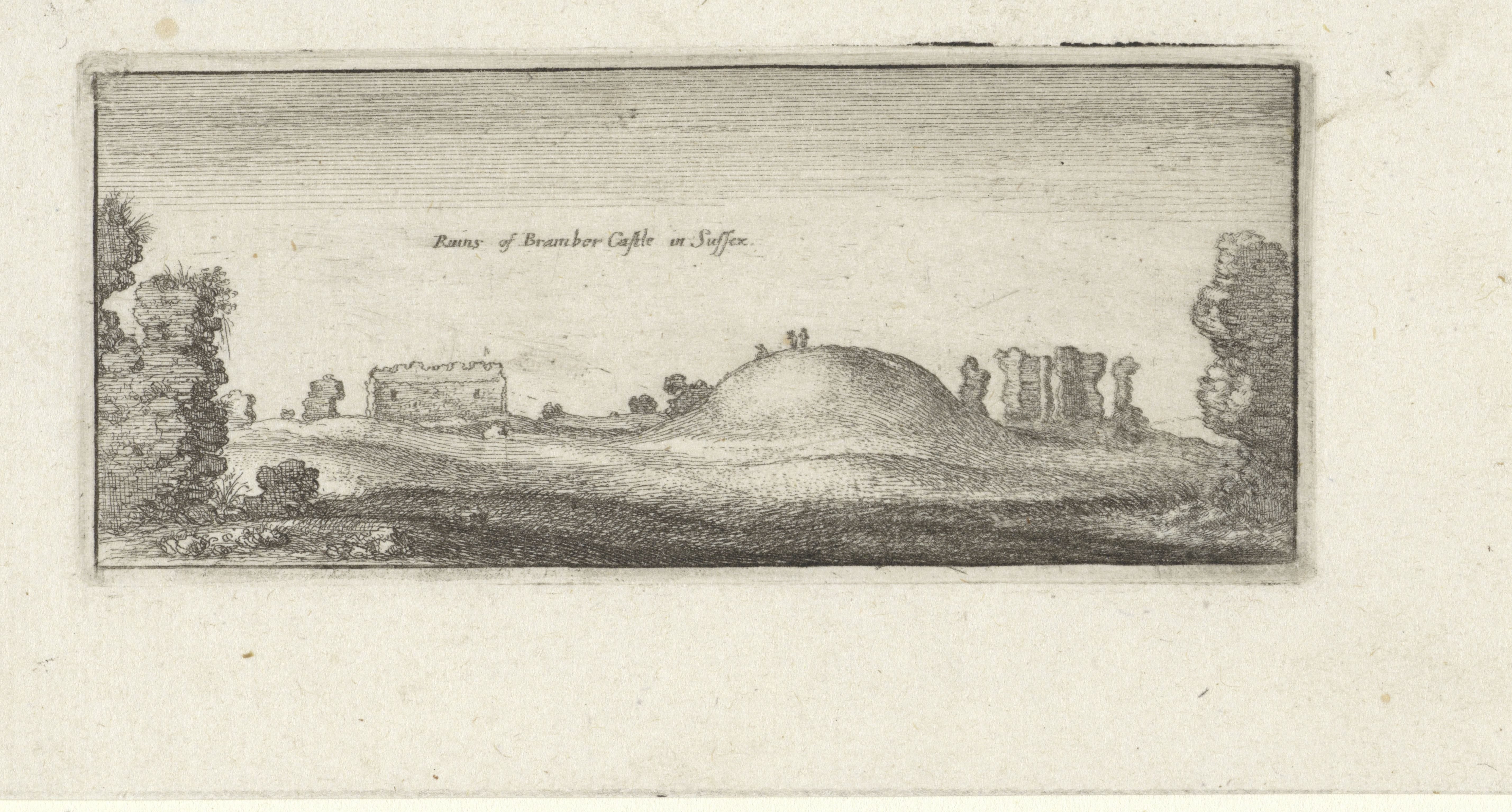 Gezicht op ruïnes van Bramber Castle