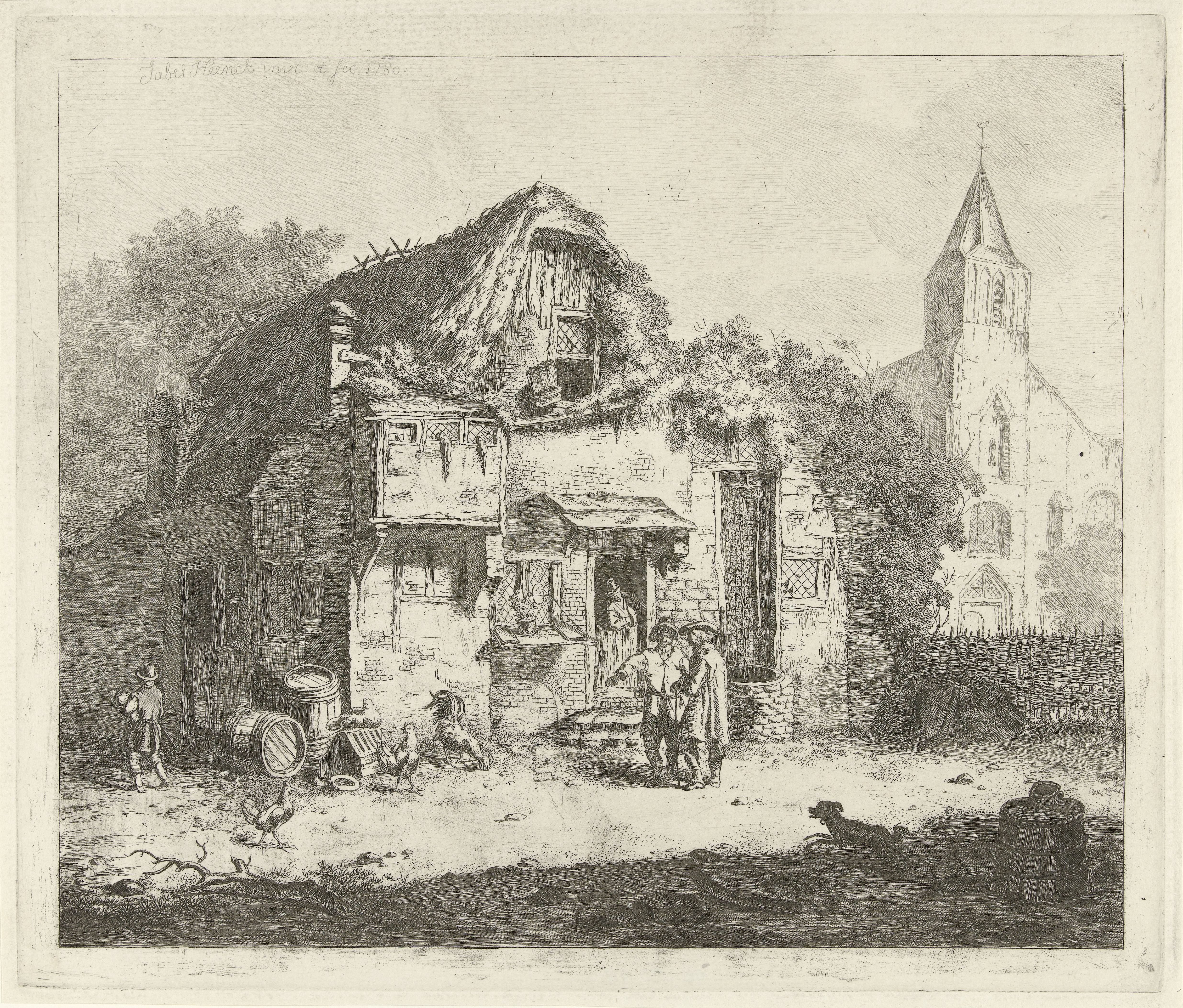 Boerderij bij een kerk