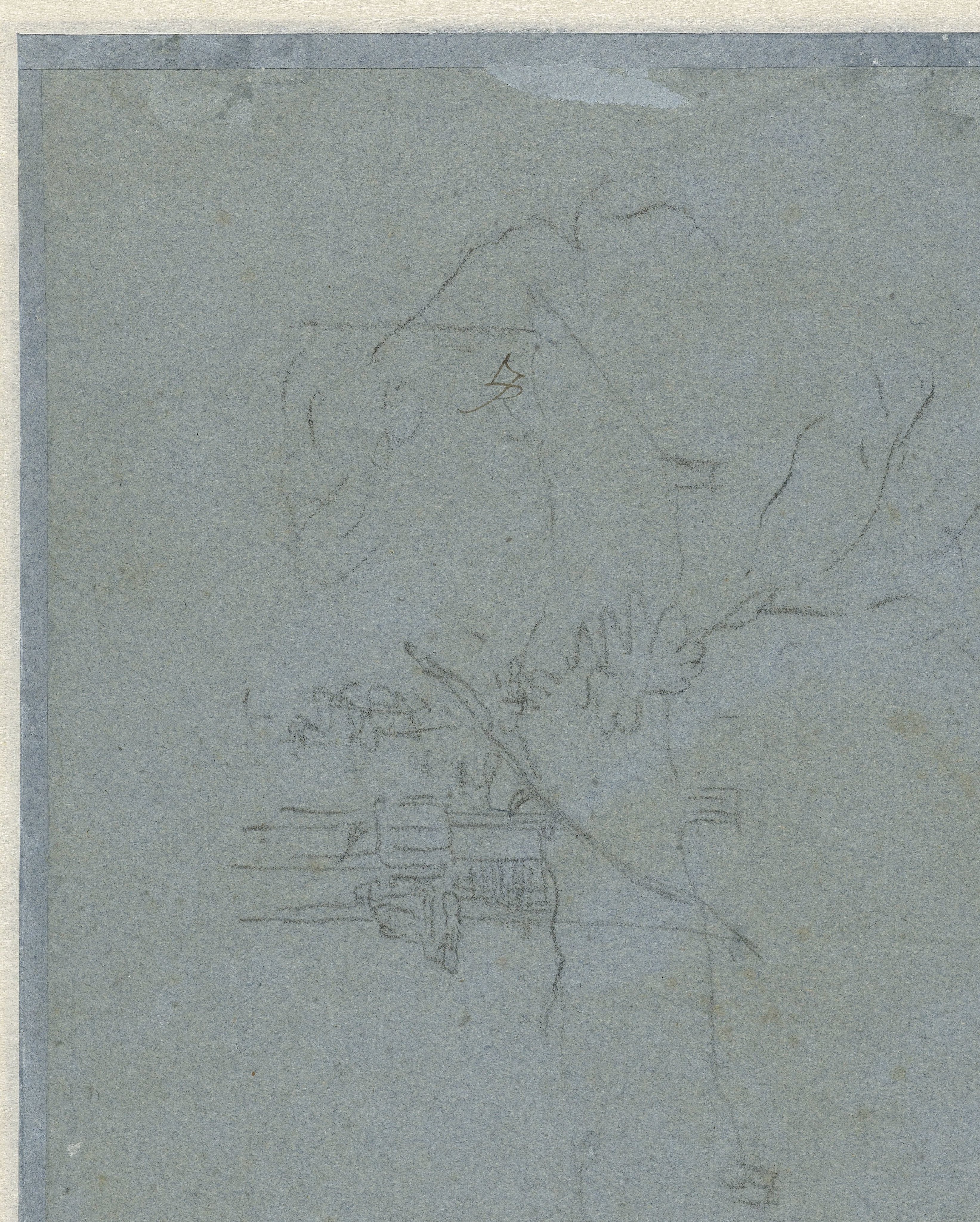 Recto: Sketch of a House / Verso: Dovecote between Trees