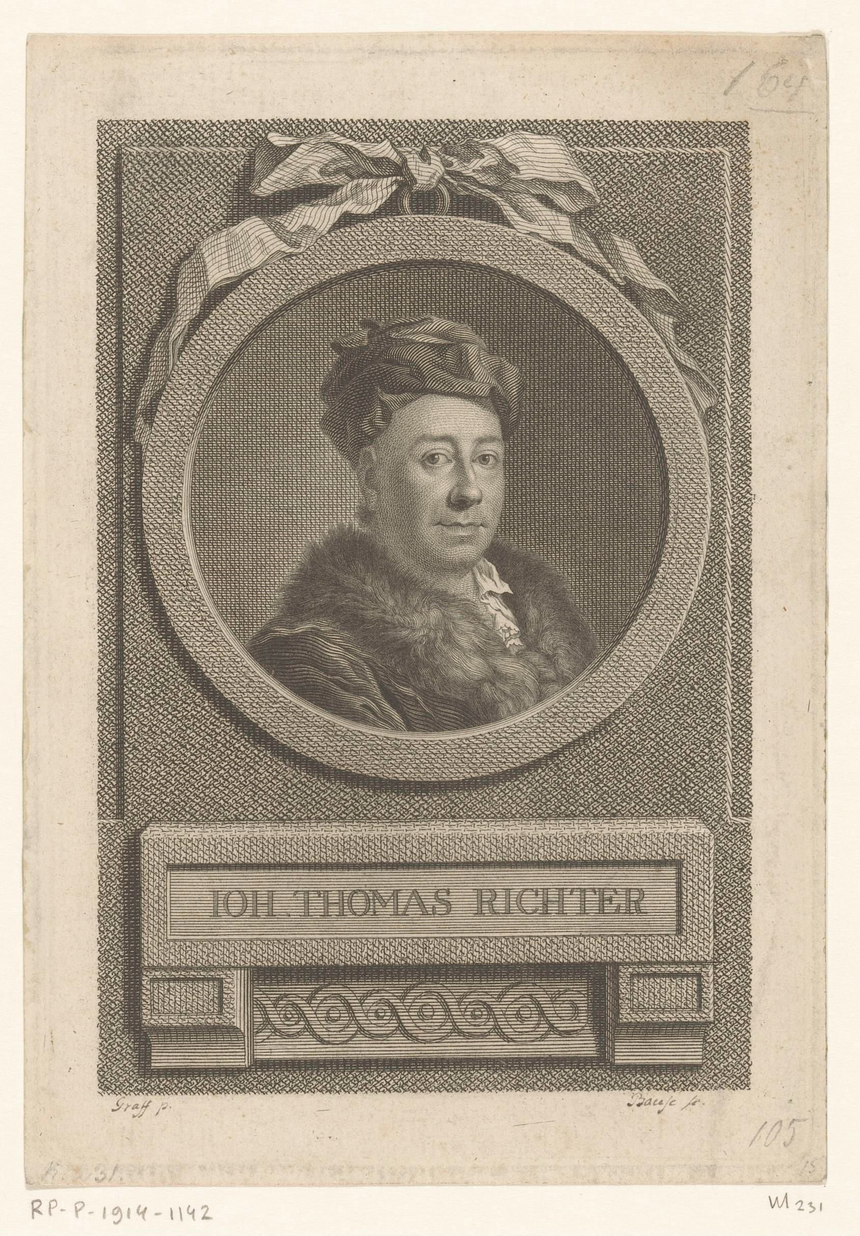 Portret van Johann Thomas Richter