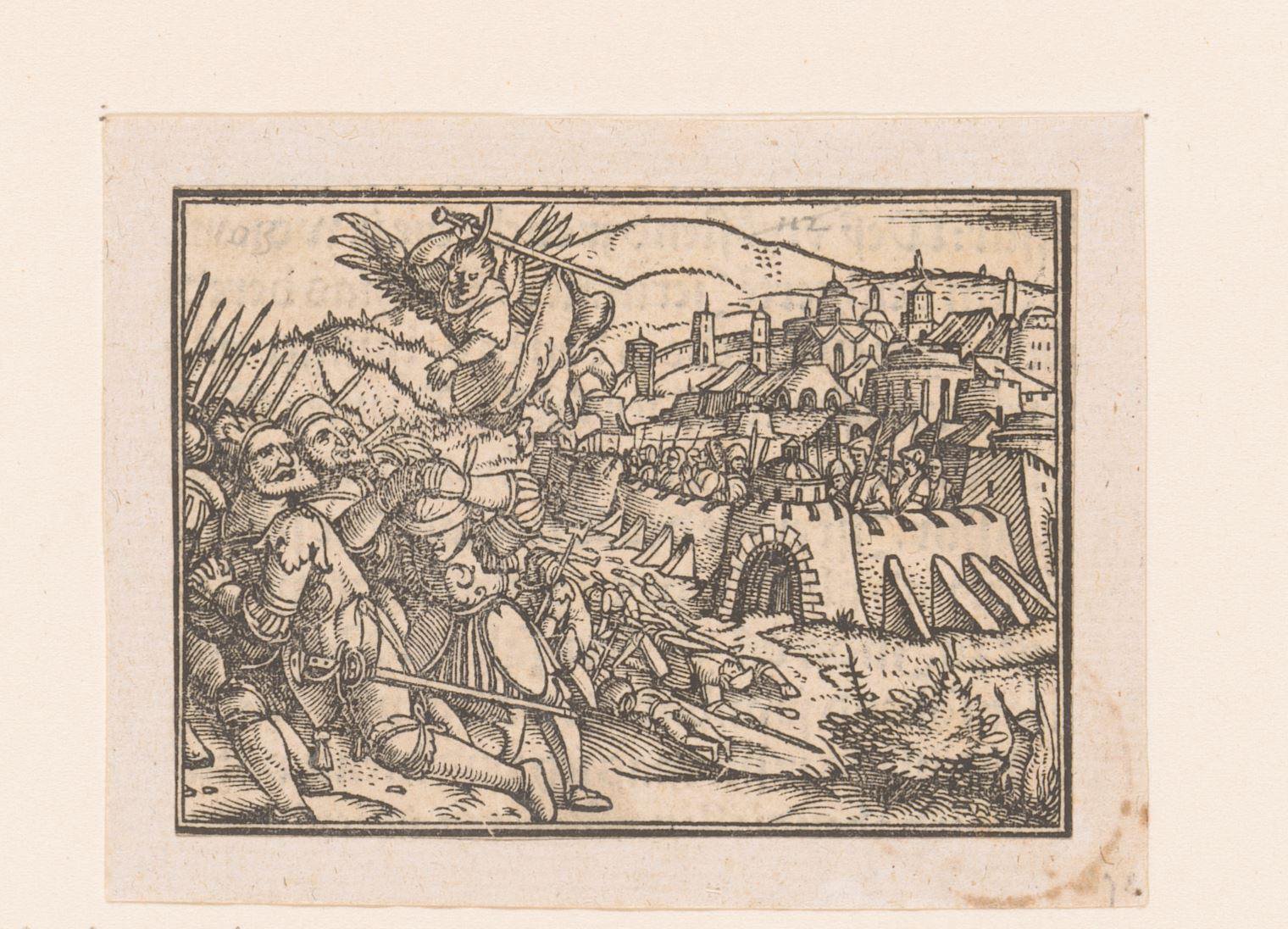 Leger van Sanherib, koning van Assyrië, wordt door een engel verdreven