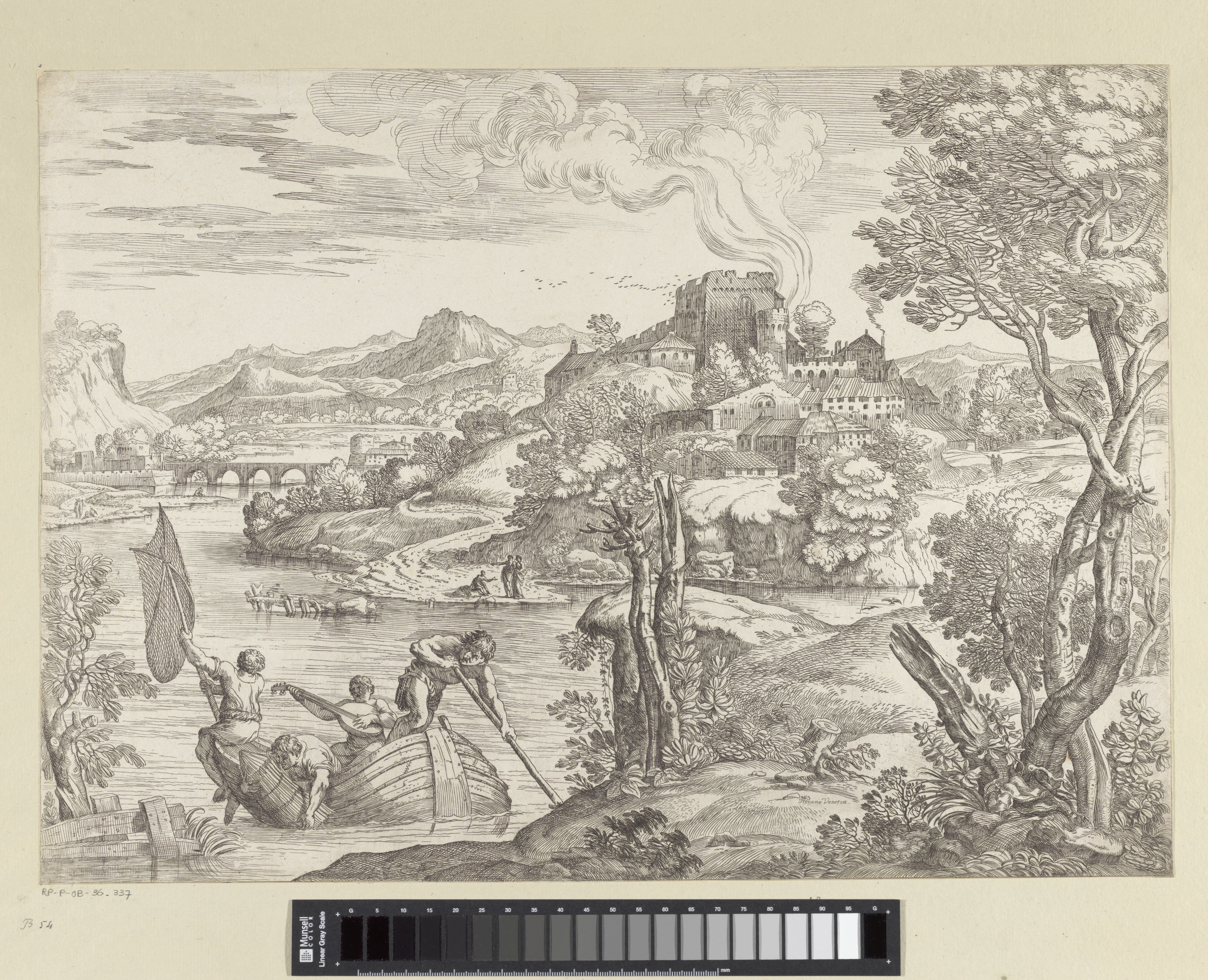 Landschap met luitspeler