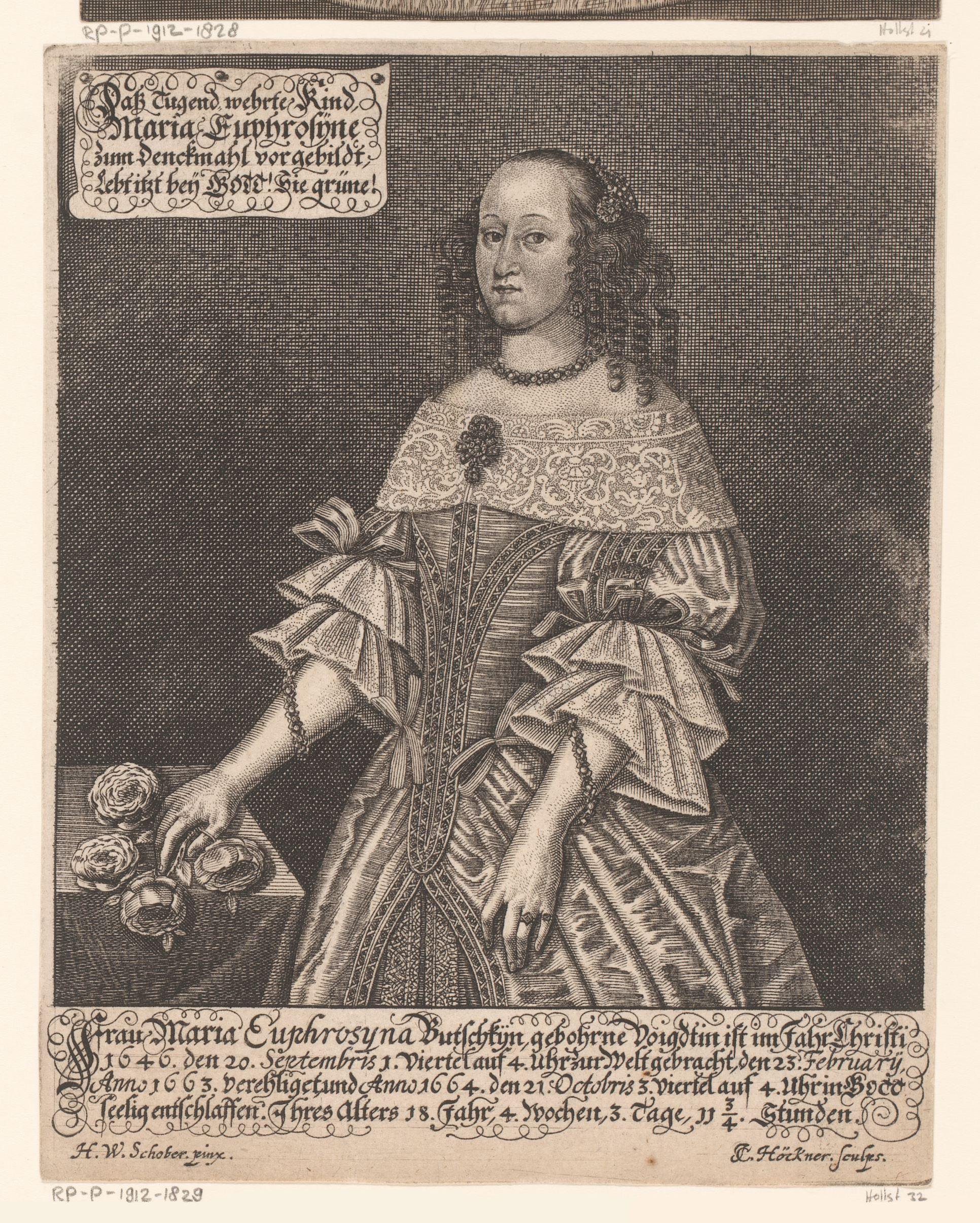 Portret van Maria Euphrosyna Butschky