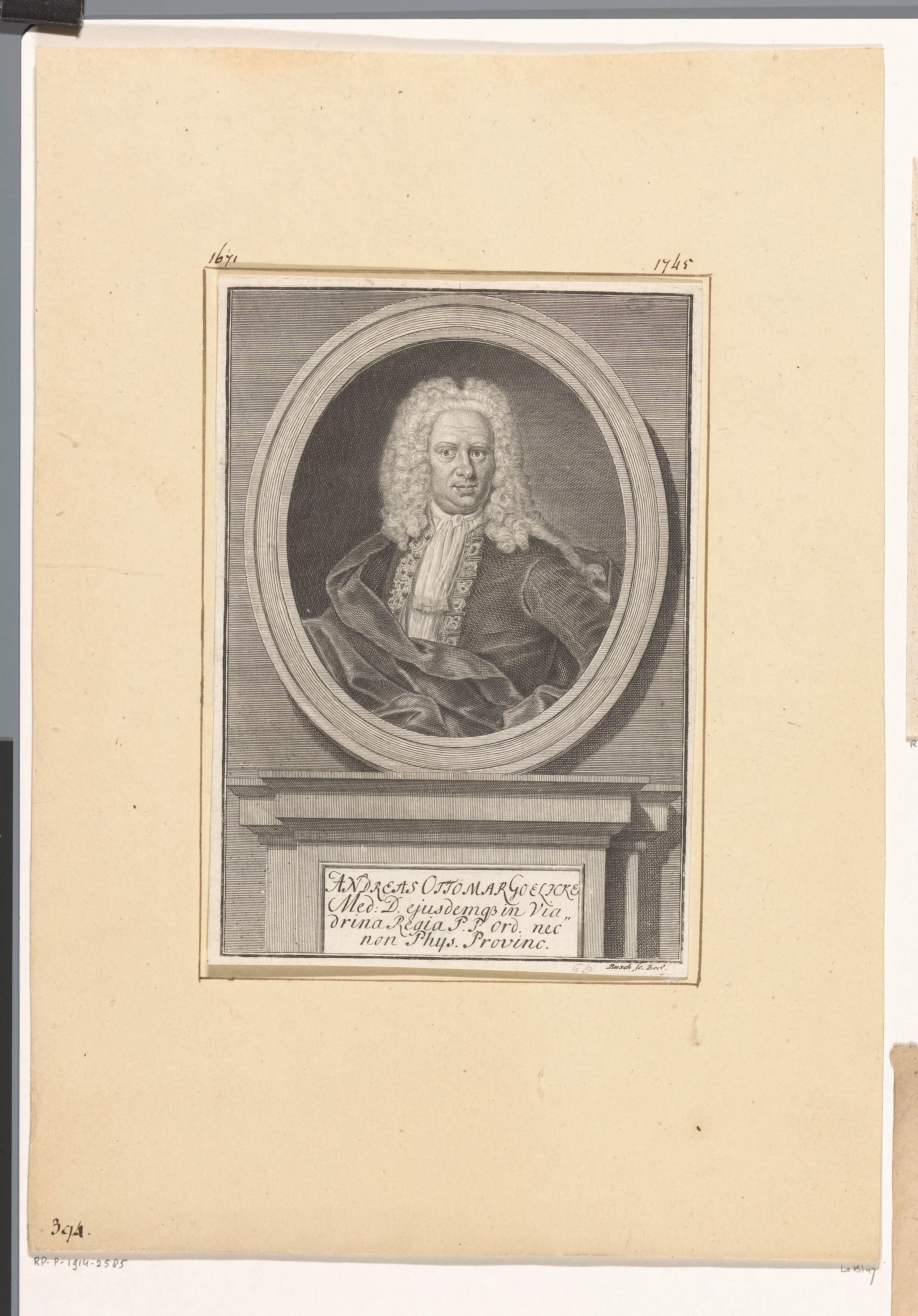 Portret van Andreas Ottmar Goelicke