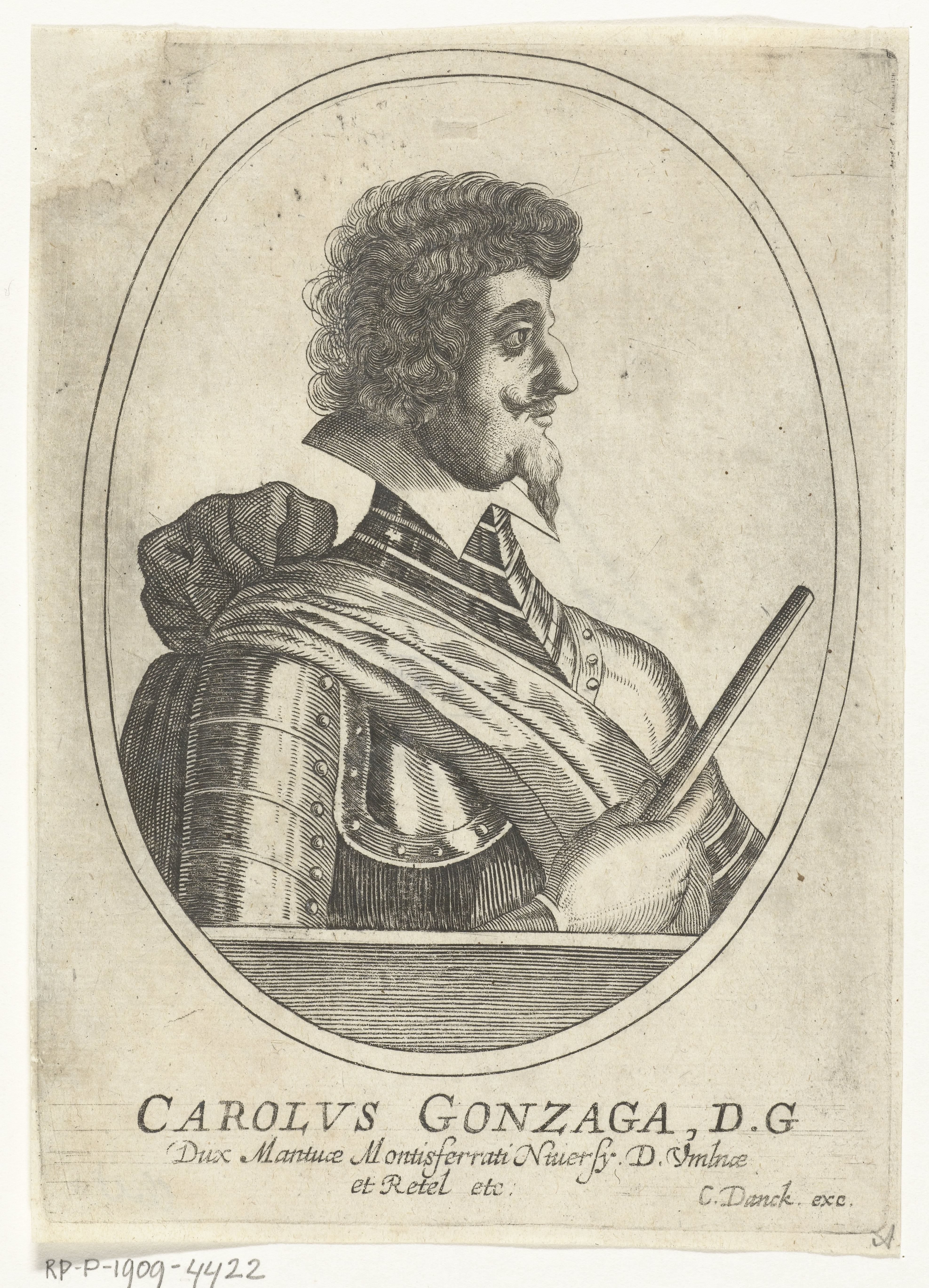 Portret van Carolus Gonzaga in ovaal