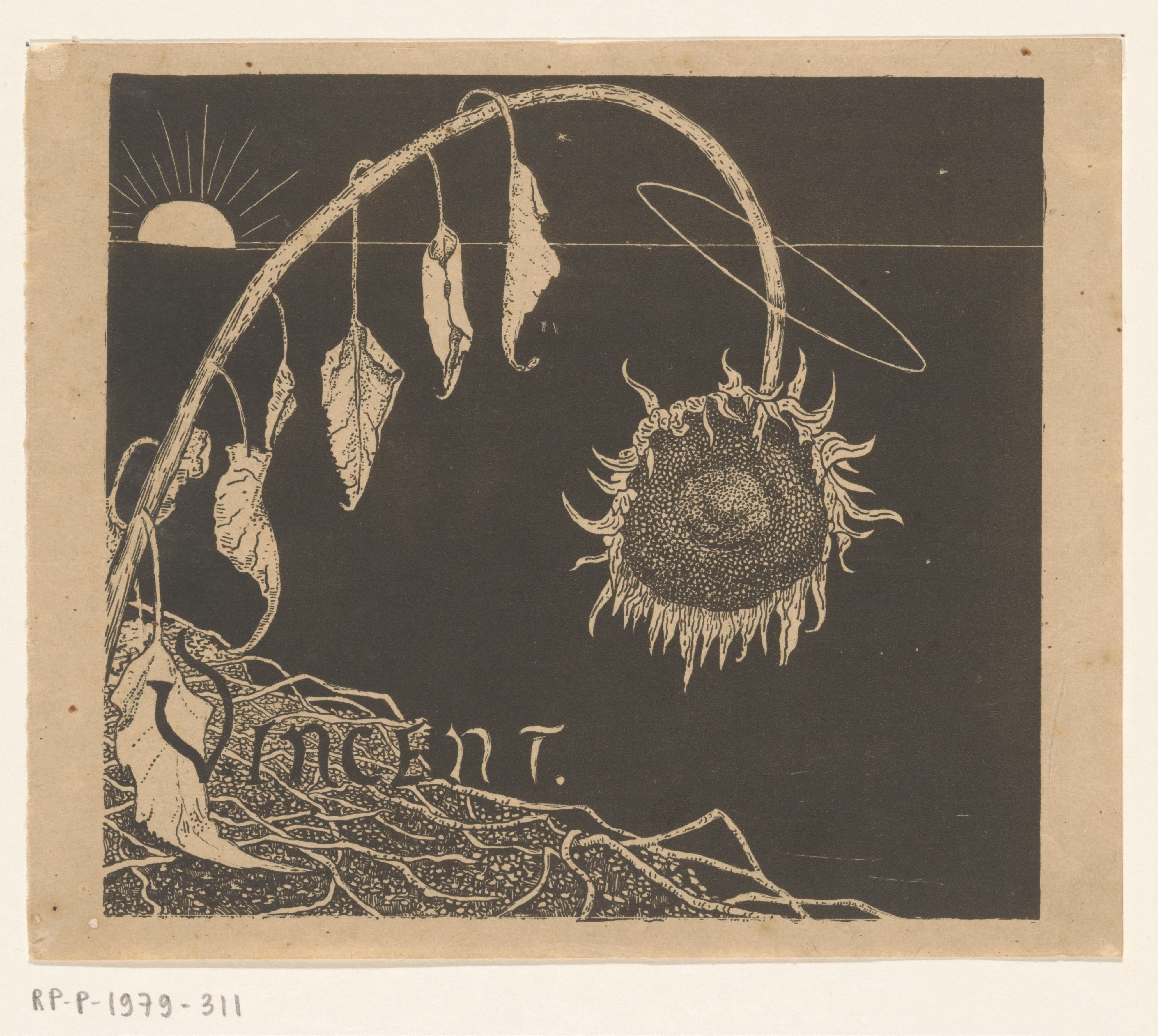 Omslagontwerp voor: Richard Roland Holst, Tentoonstelling der nagelaten werken van Vincent Van Gogh, 1892