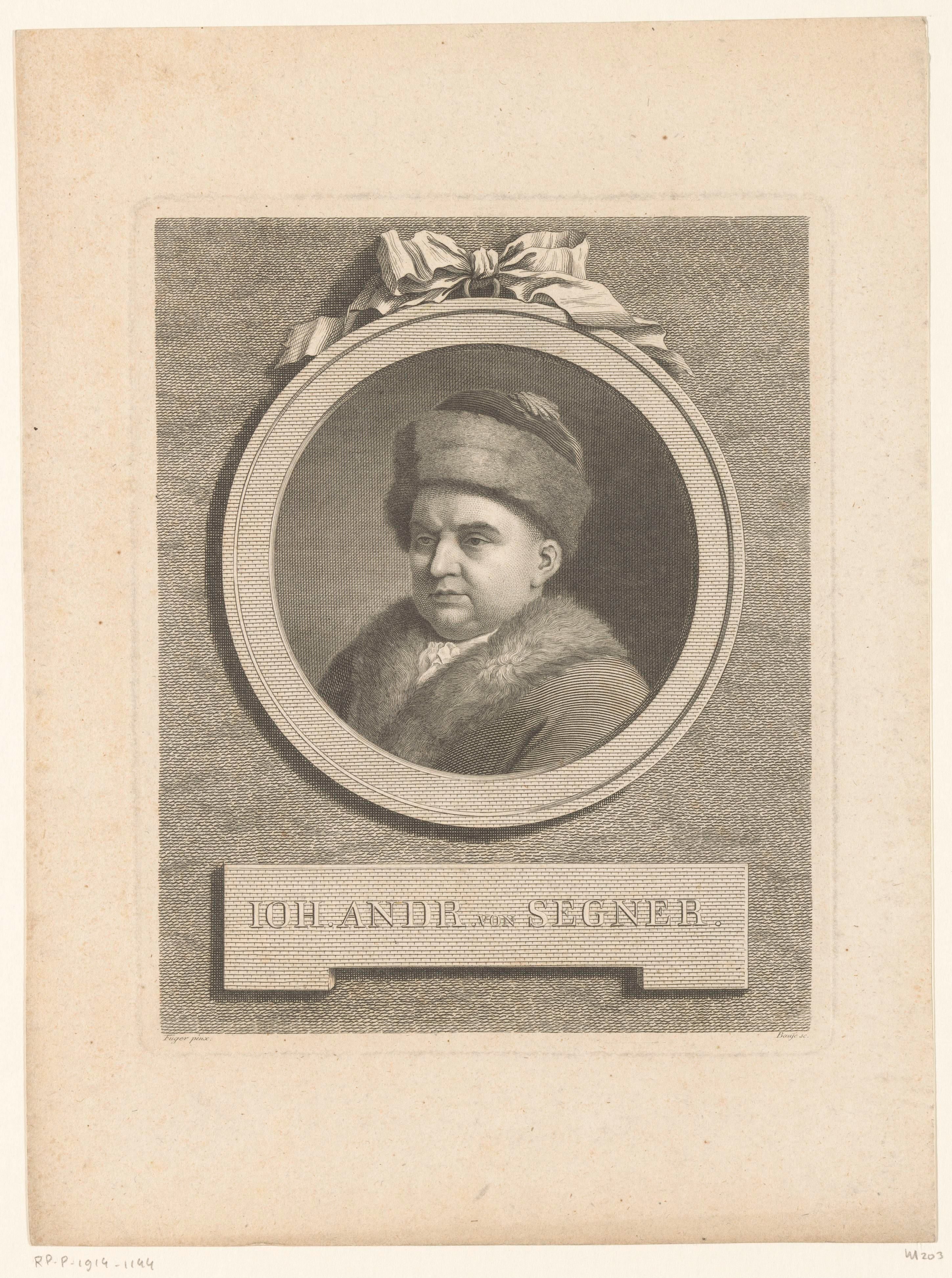 Portret van Johann Andreas von Segner
