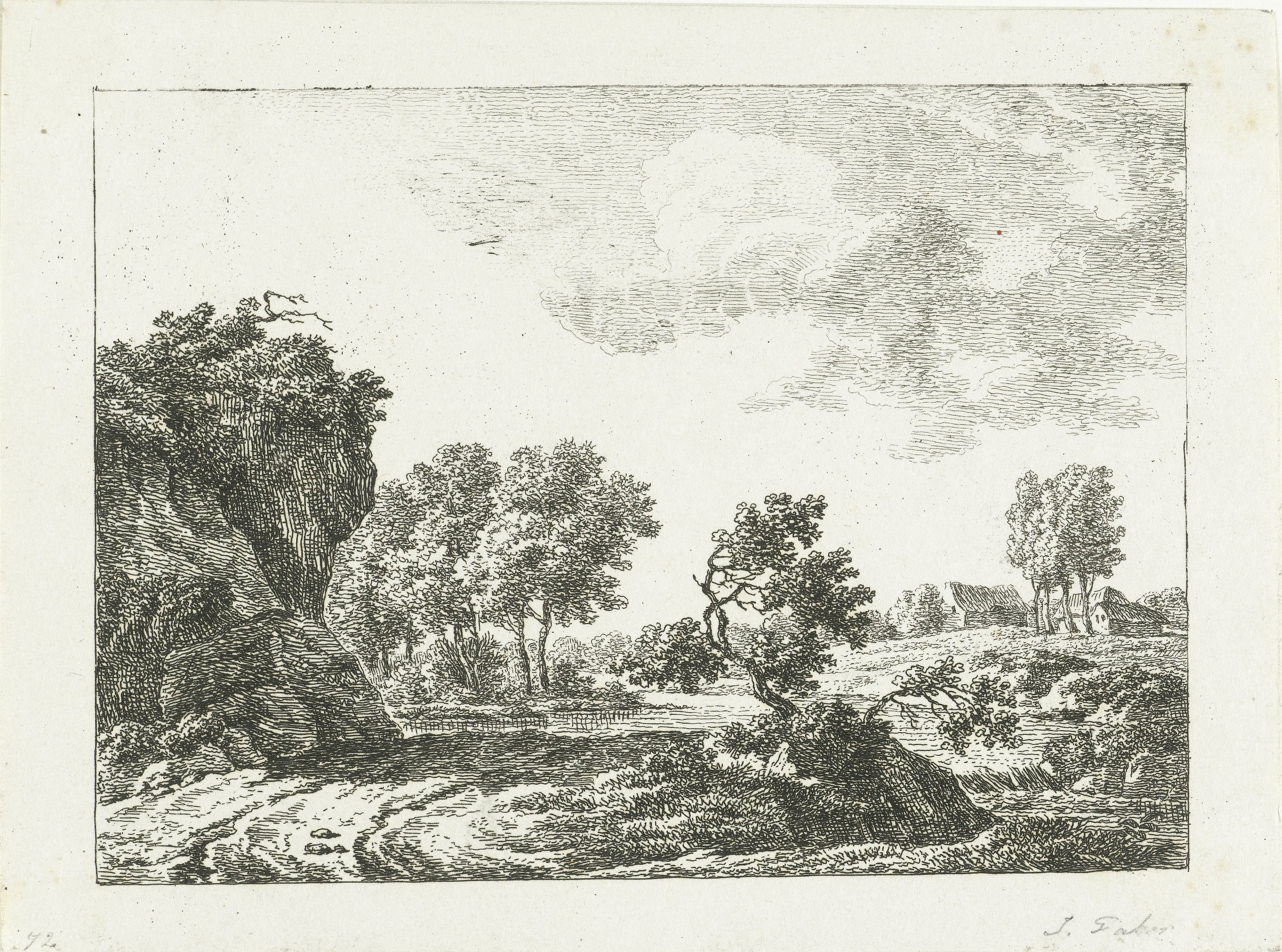 Landschap met kleine waterval