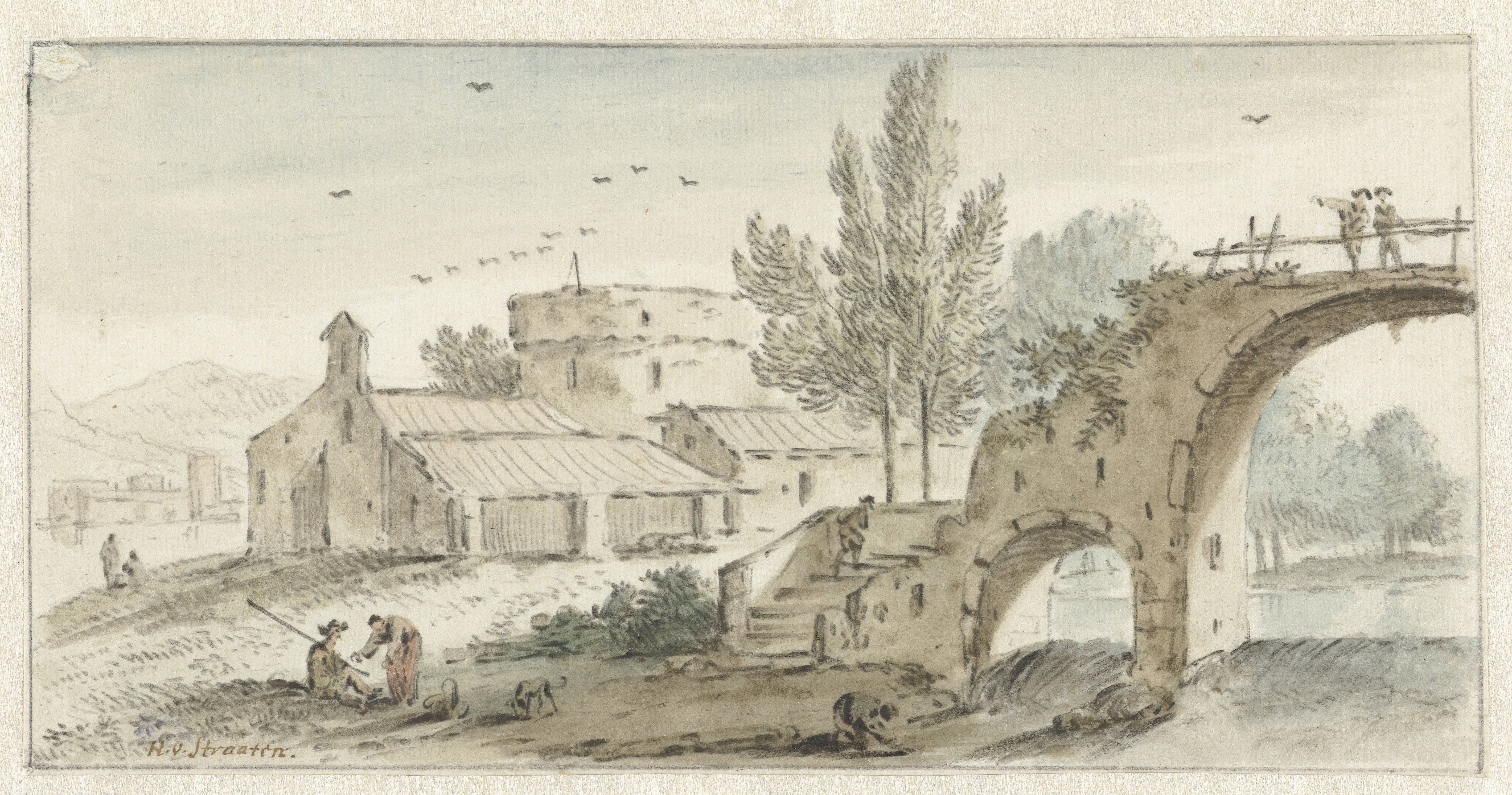 Italianate Landscape with a Stone Bridge