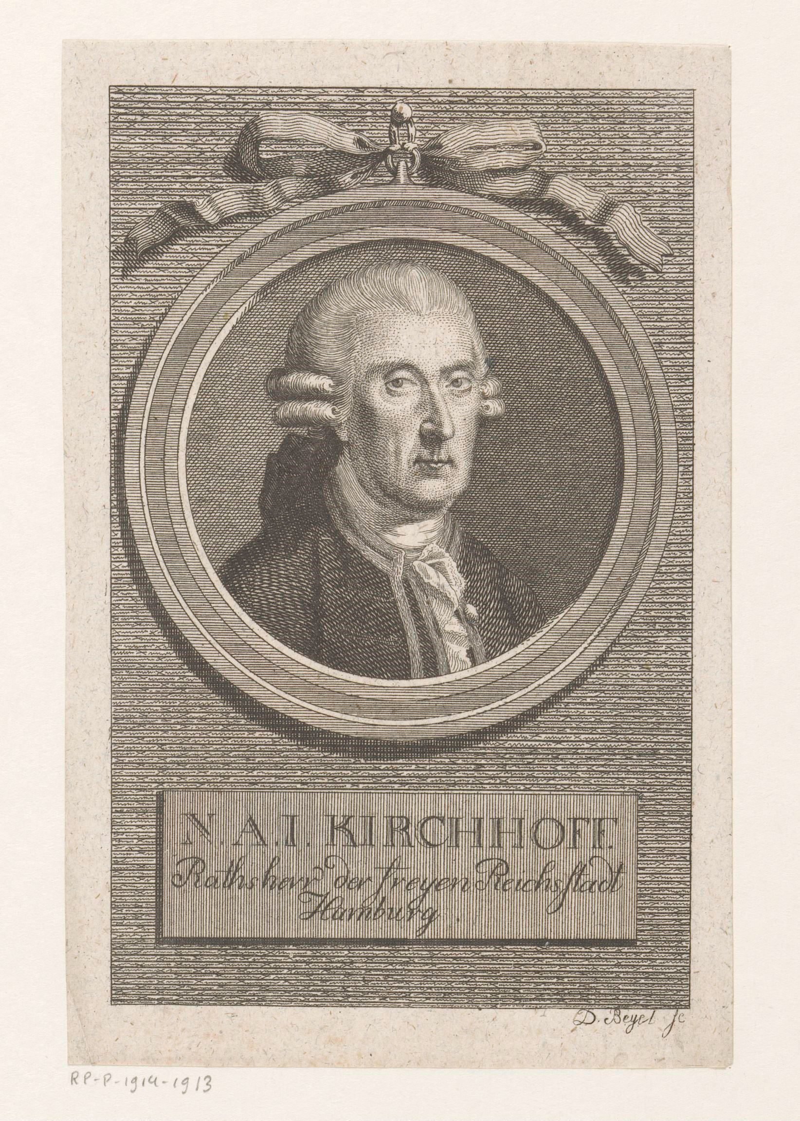 Portret van Nicolaus Anton Johan Kirchhoff
