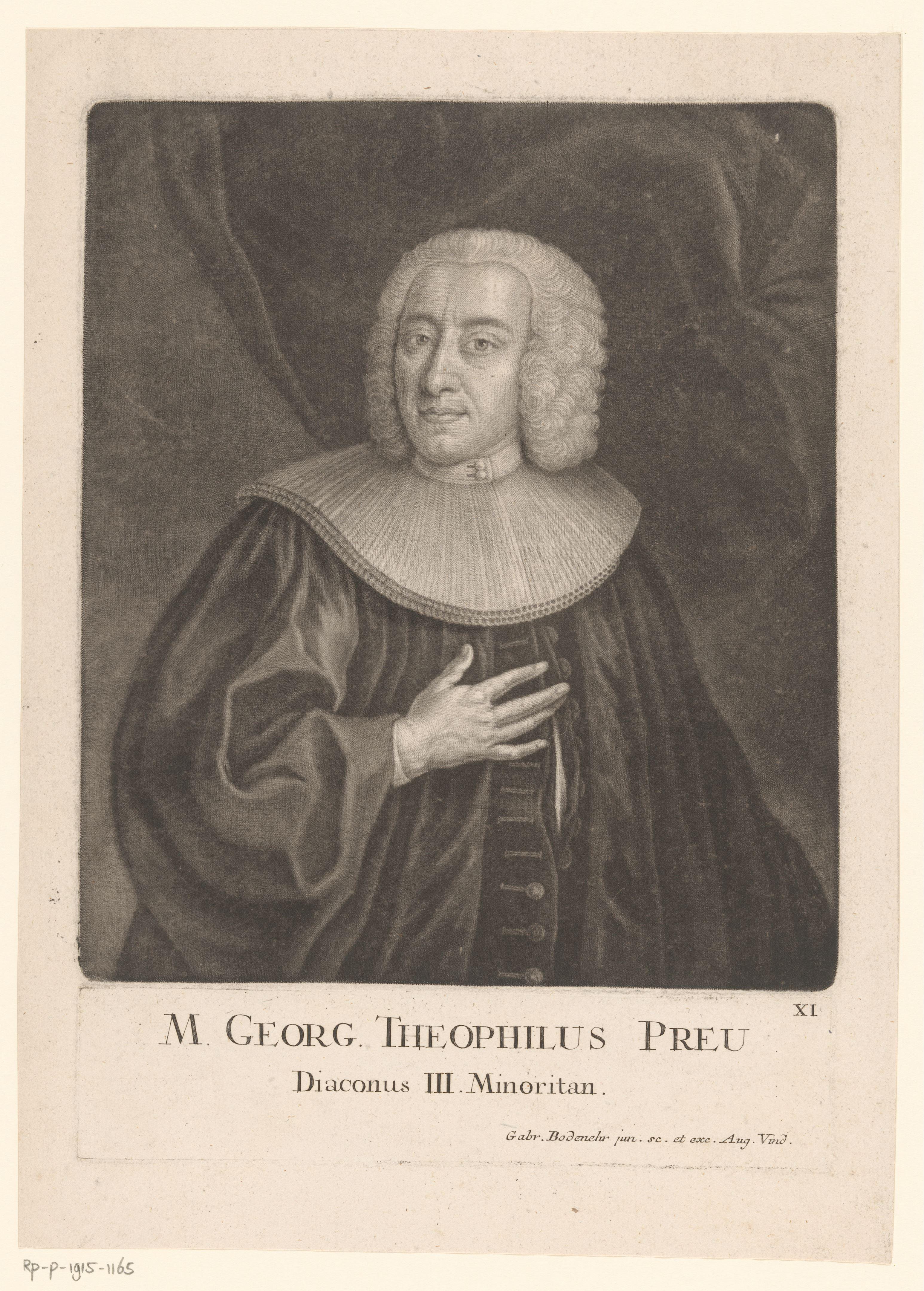 Portret van Georg Theophilus Preu