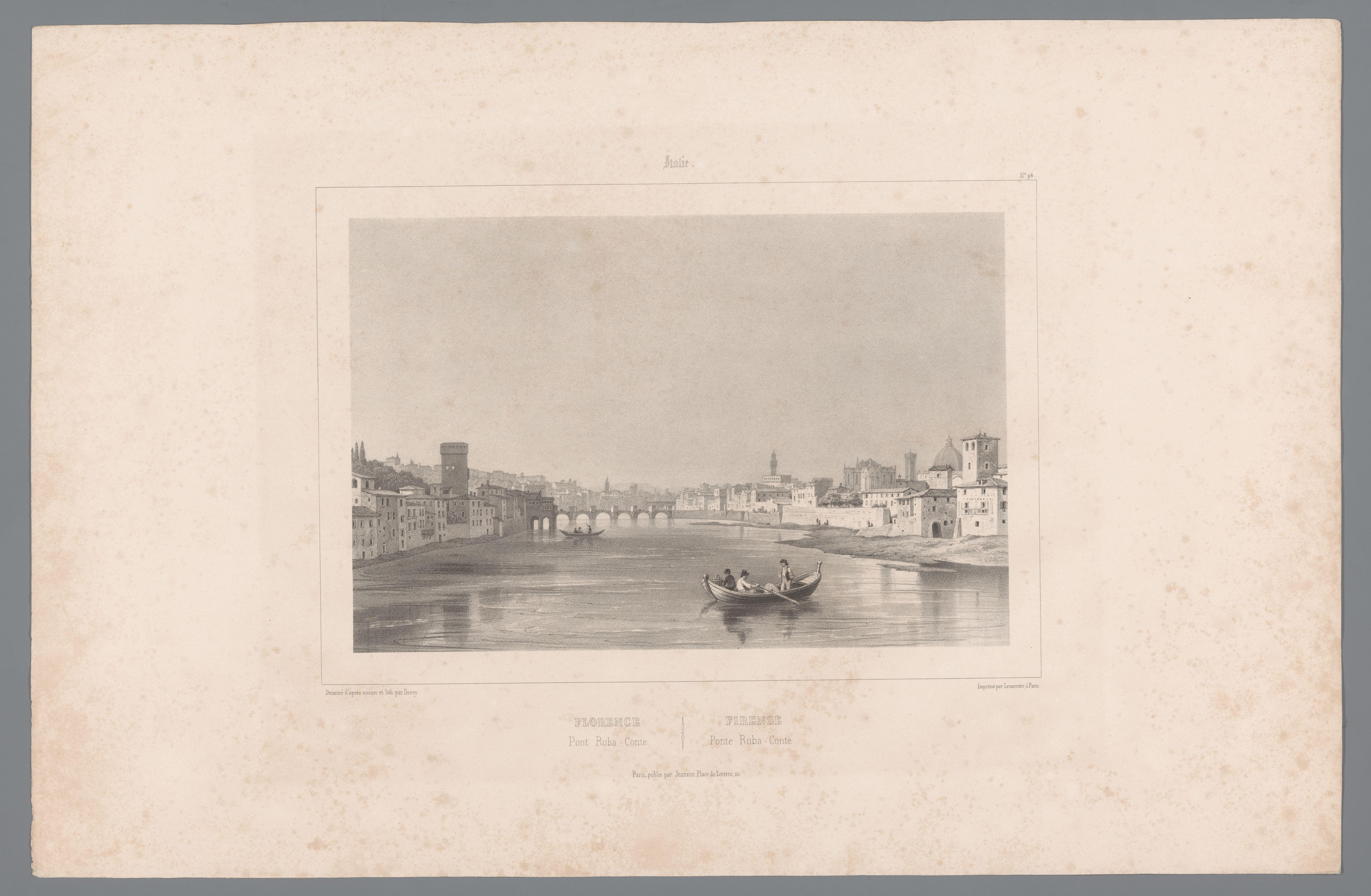 Zicht op de Ponte Rubaconte over de Arno te Florence