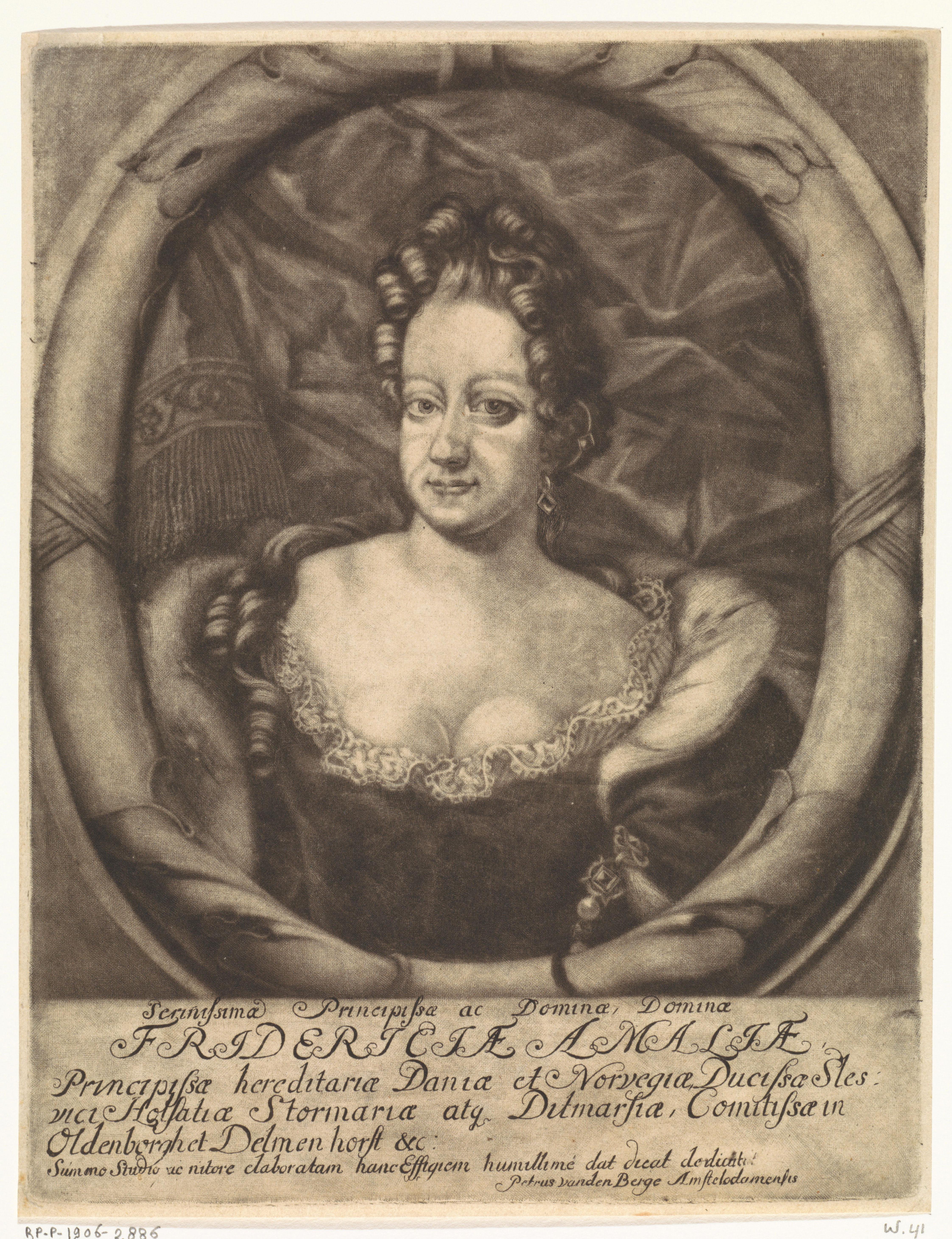 Portret van Frederikke Amalia