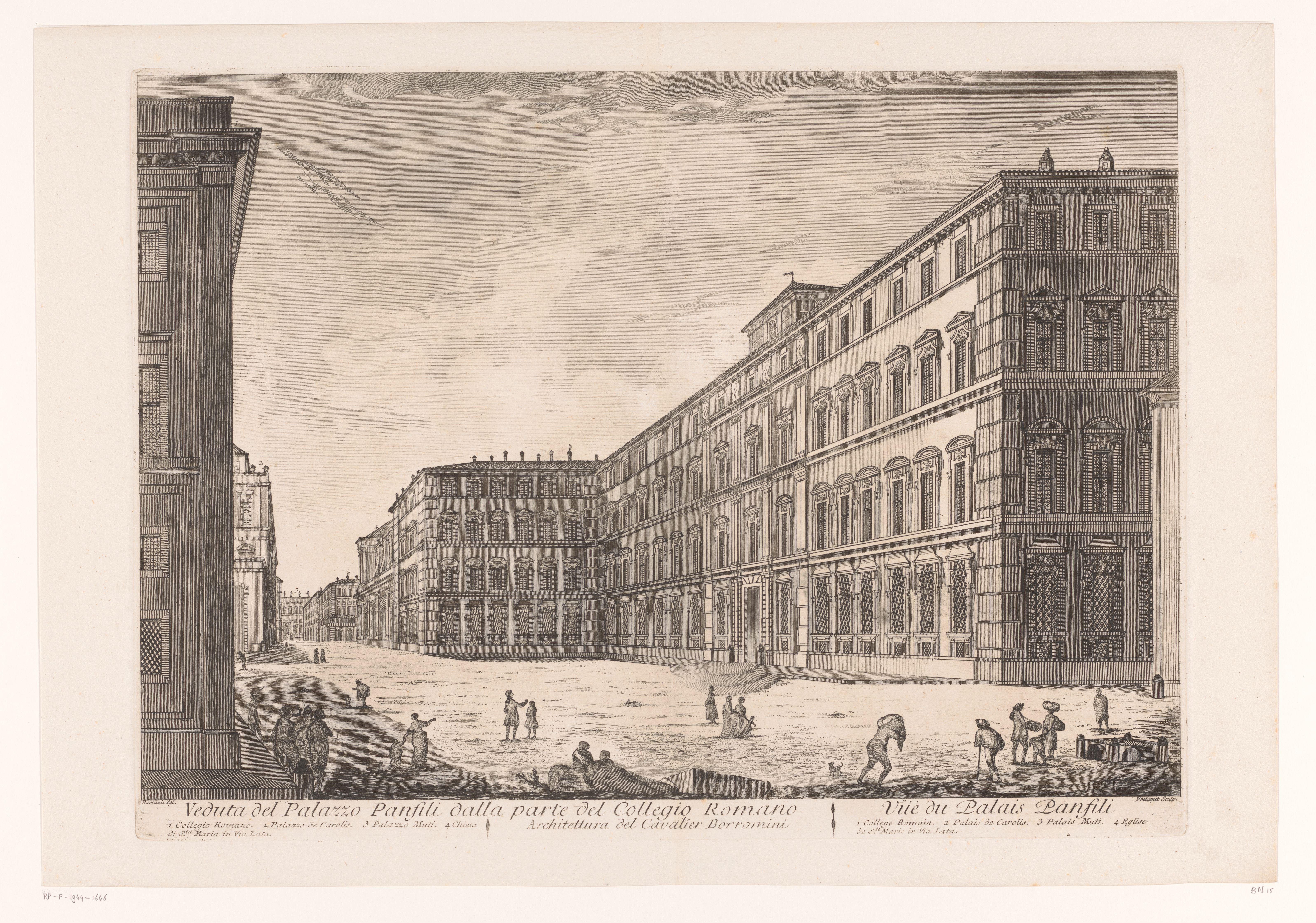Gezicht op het Palazzo Pamphili