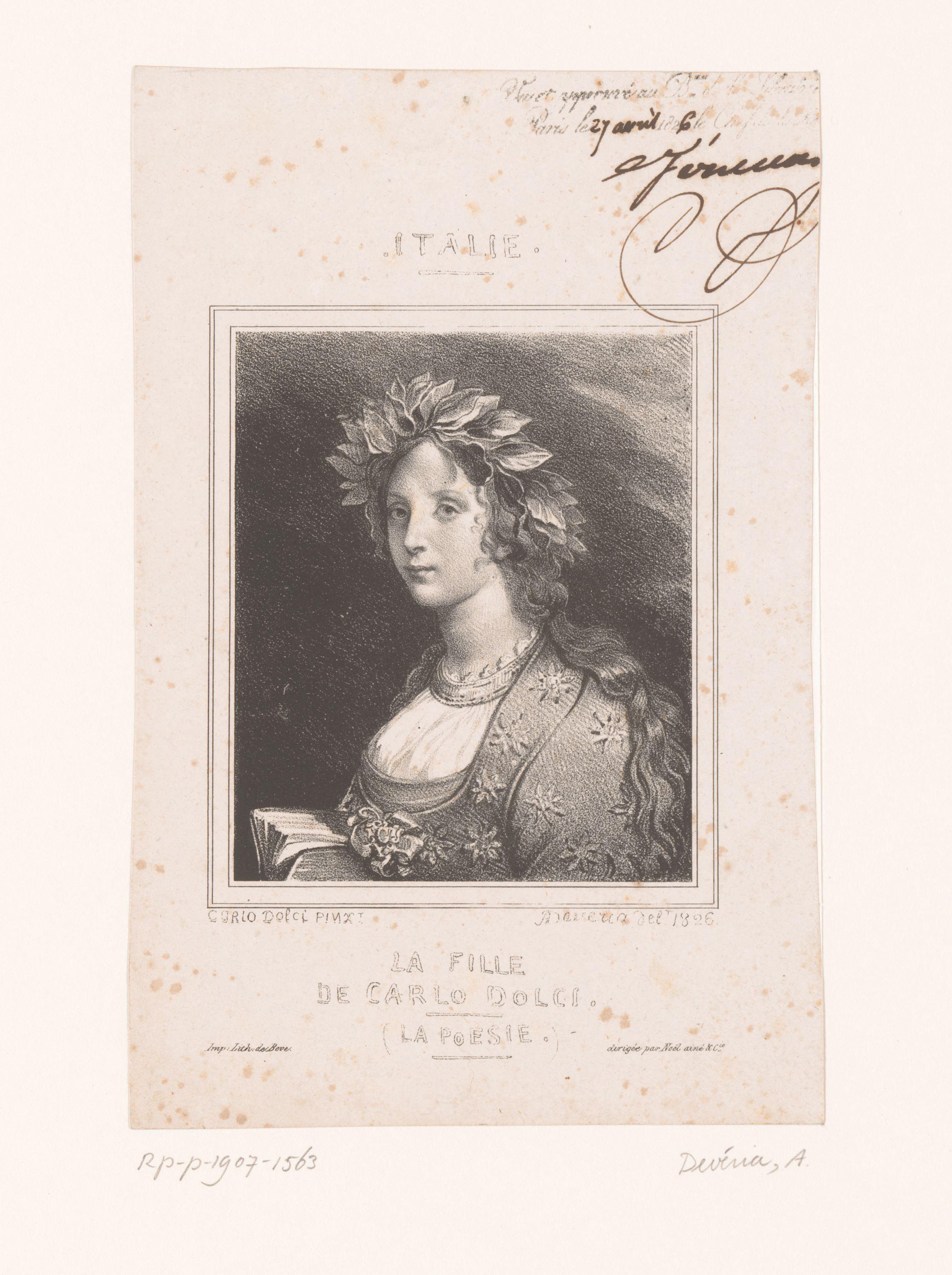 Portret van Agnese Dolci als muze van de poëzie