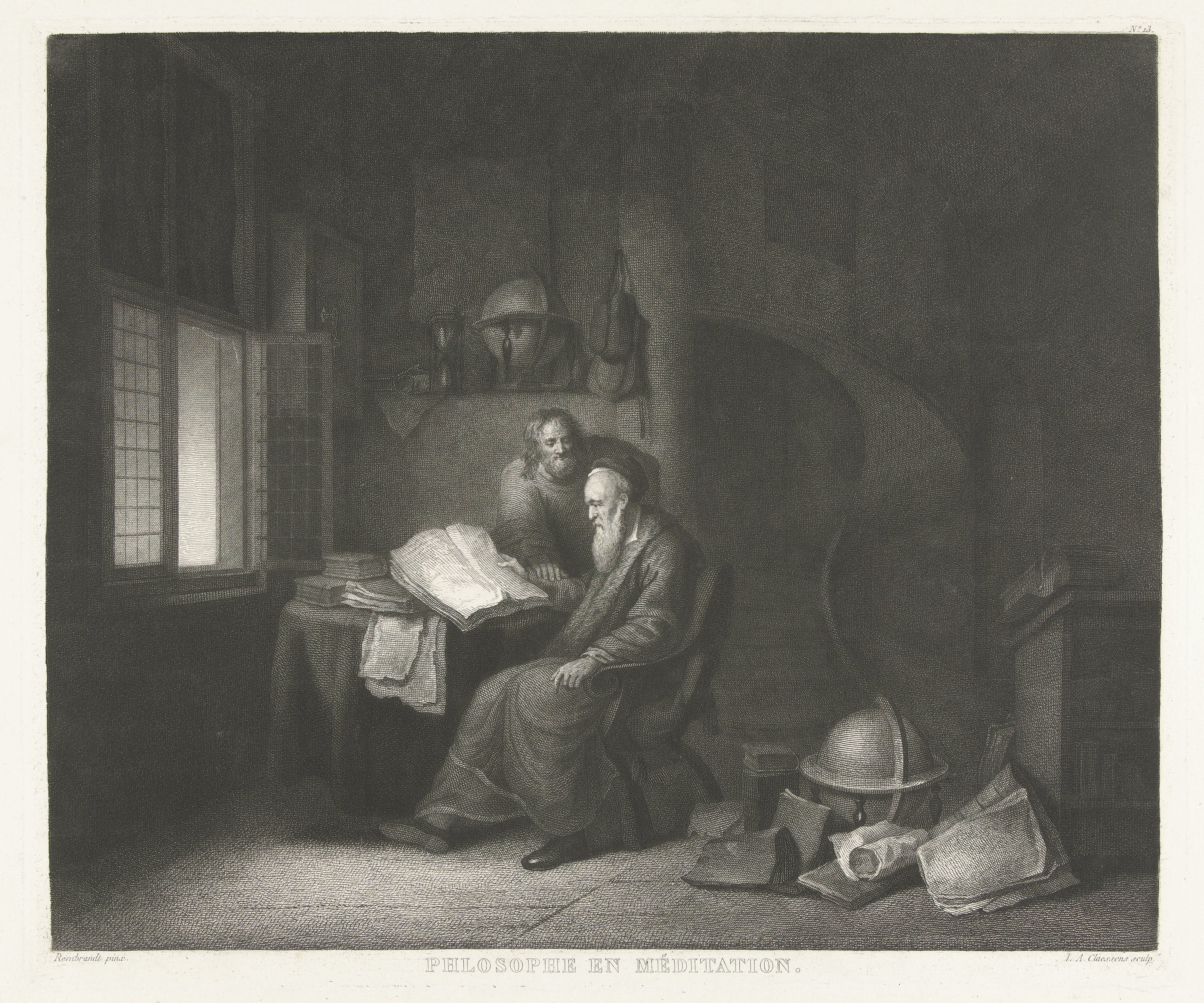 Oude man in studeervertrek