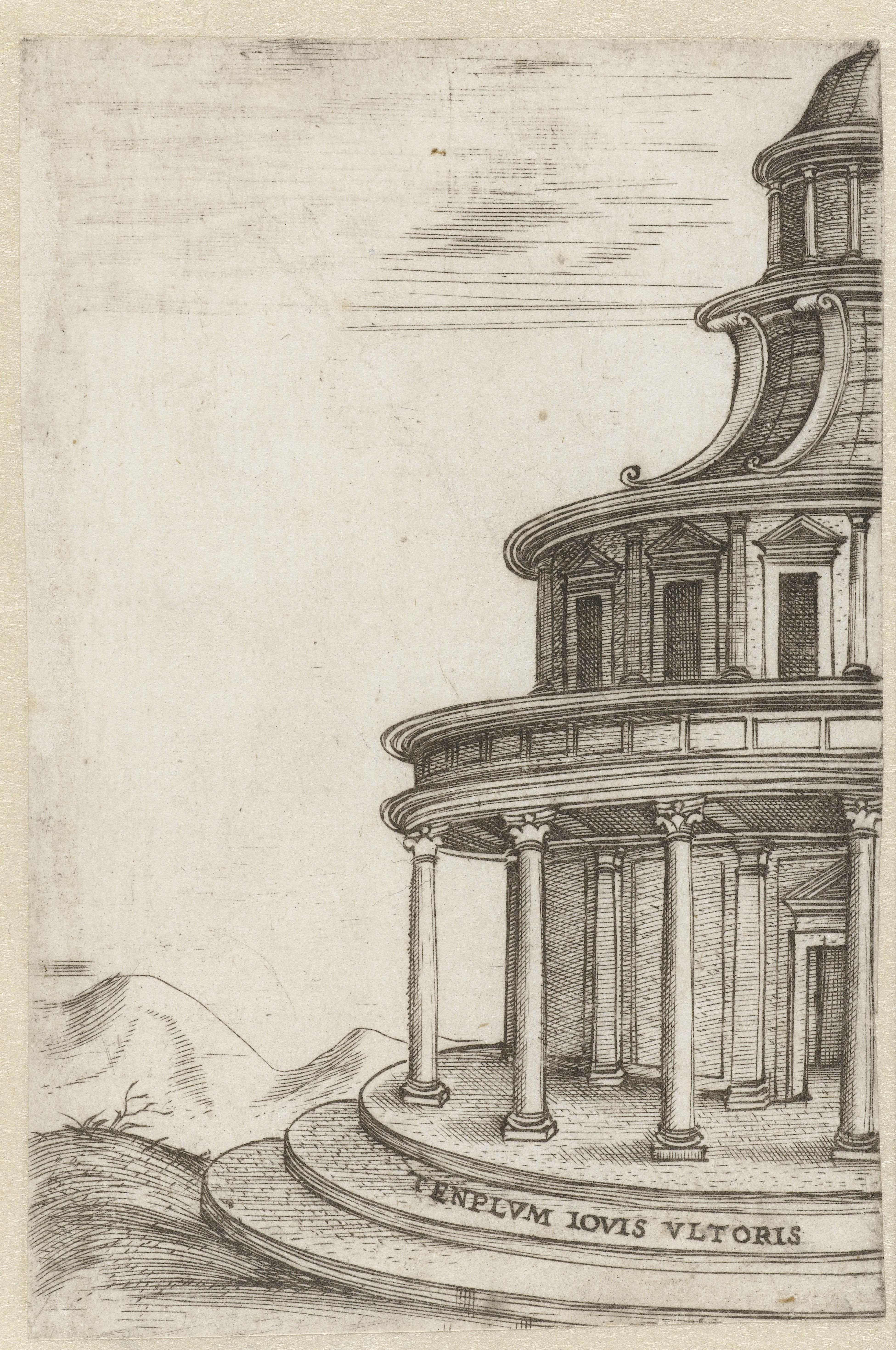 Deel van het exterieur van een klassieke tempel