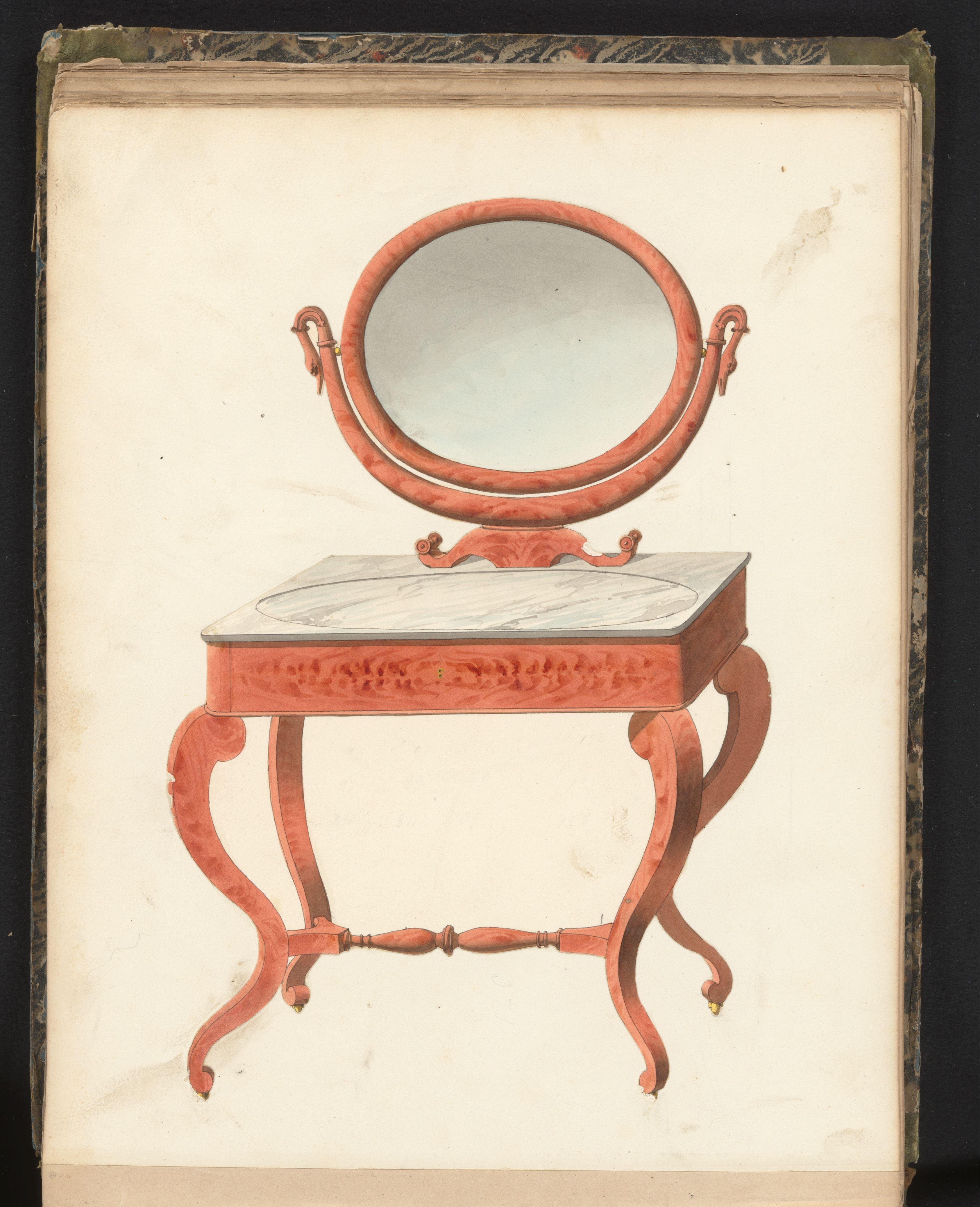 Ontwerp voor een toilettafel