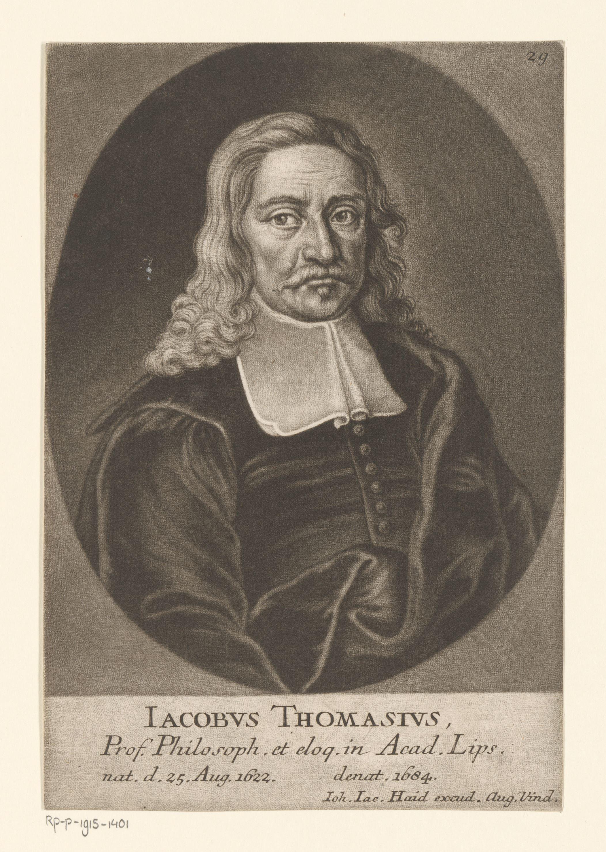 Portret van Jacob Thomasius