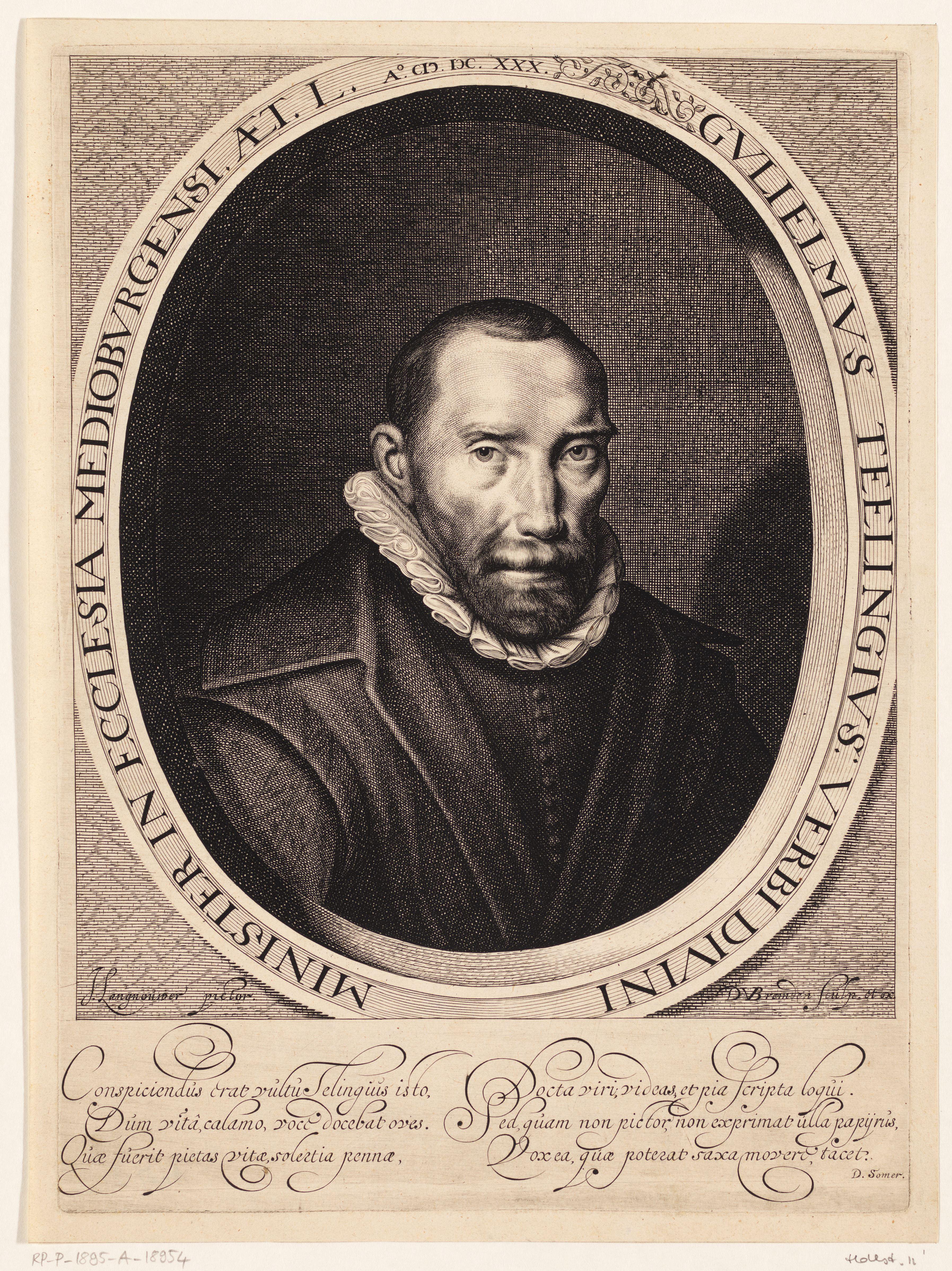 Portret van Willem Teelinck op 50-jarige leeftijd