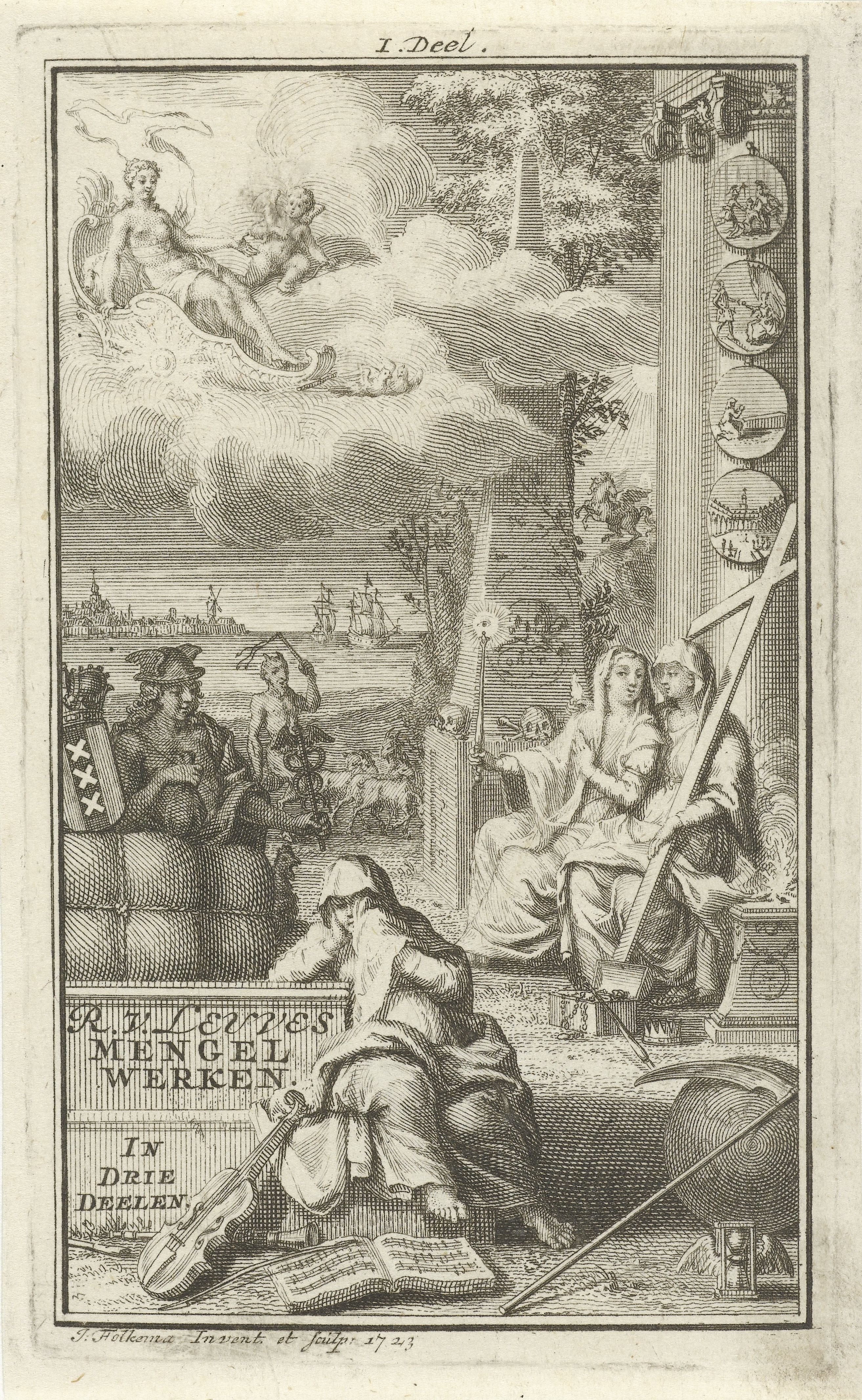 Allegorische figuren bij een grafmonument