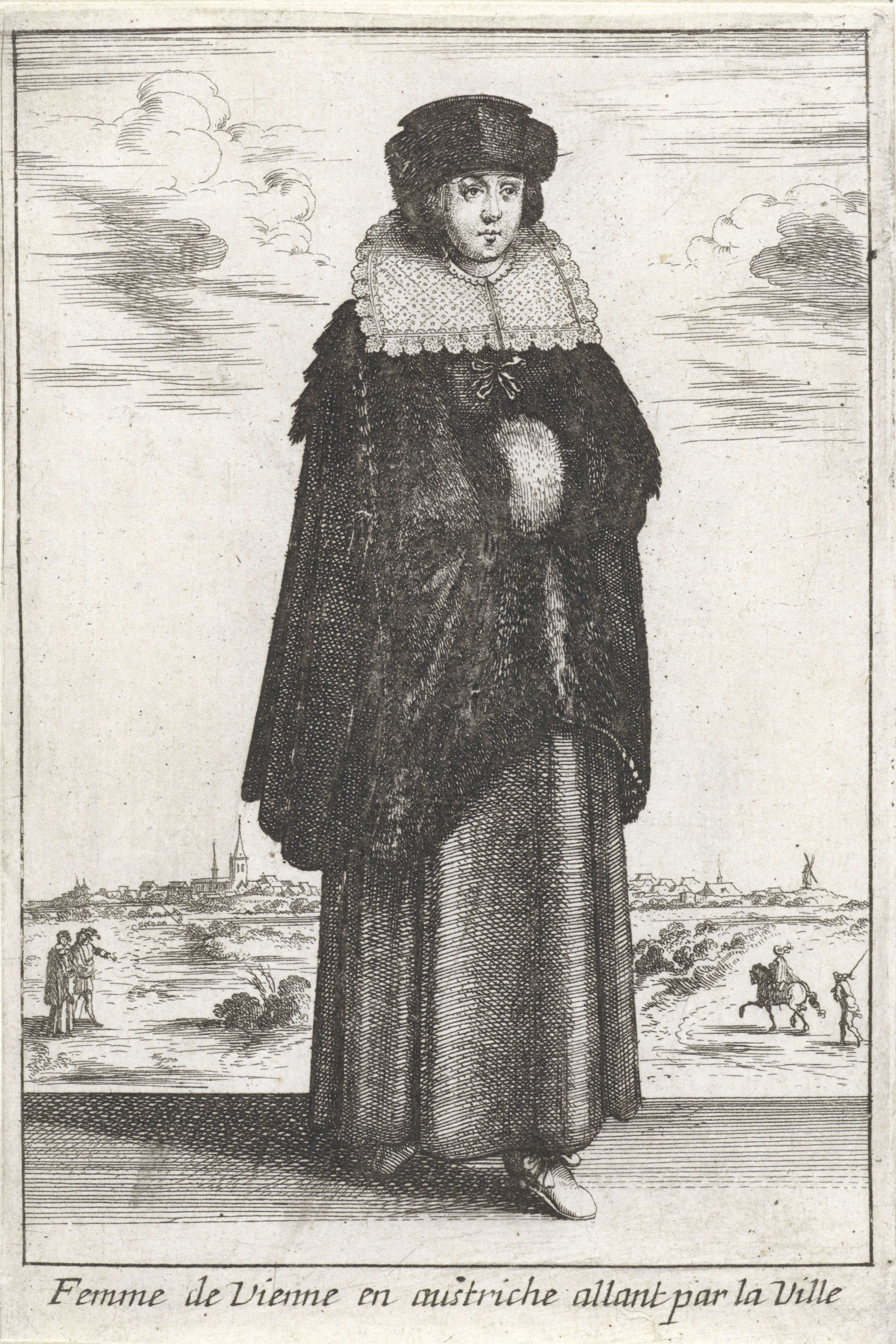 Femme de Vienne en austriche allant par la Ville